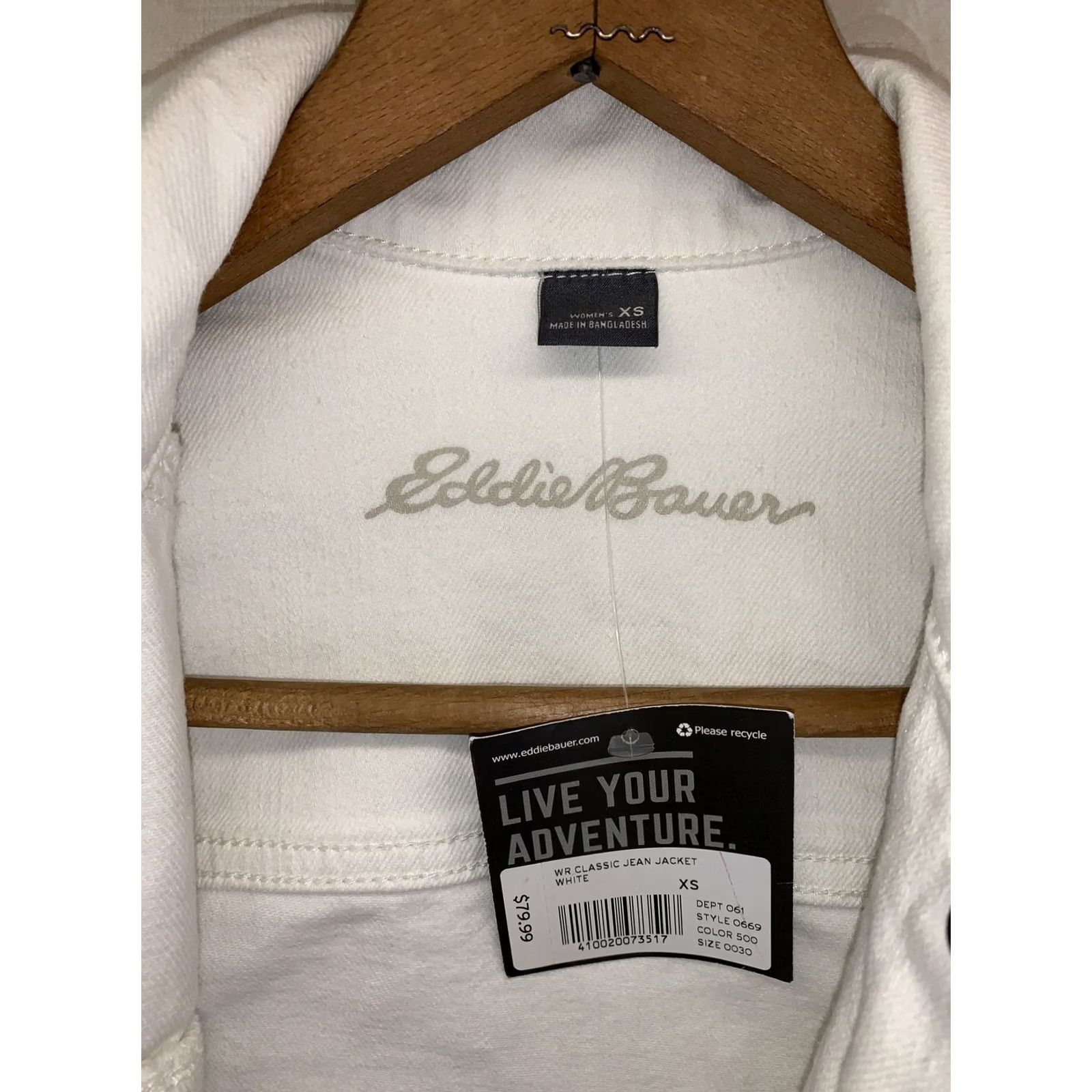 Eddie Bauer VINTAGE Eddie Bauer Women’s XS Classic White Jean Jacket NWT-3960 Size 26" / US 2 / IT 38 - 3 Thumbnail