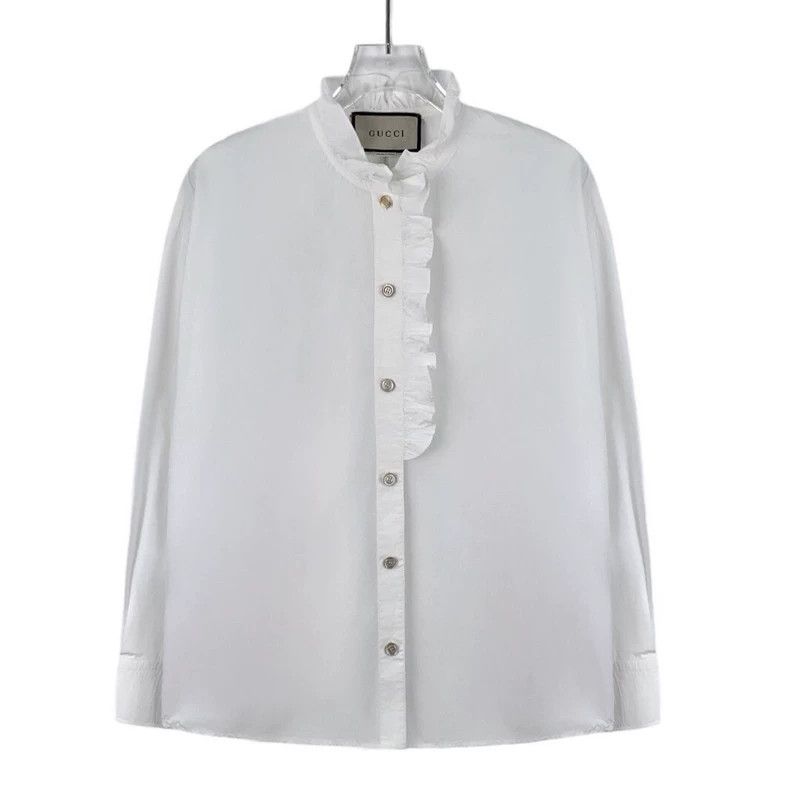 Gucci Gucci White lace cotton single-breasted long-sleeved shirt Size US XS / EU 42 / 0 - 1 Thumbnail