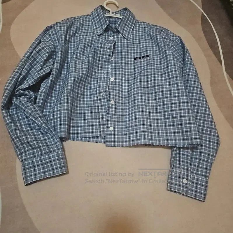 Miu Miu Miu Miu Blue Cotton Long Sleeve Shirt . Size M / US 6-8 / IT 42-44 - 1 Thumbnail