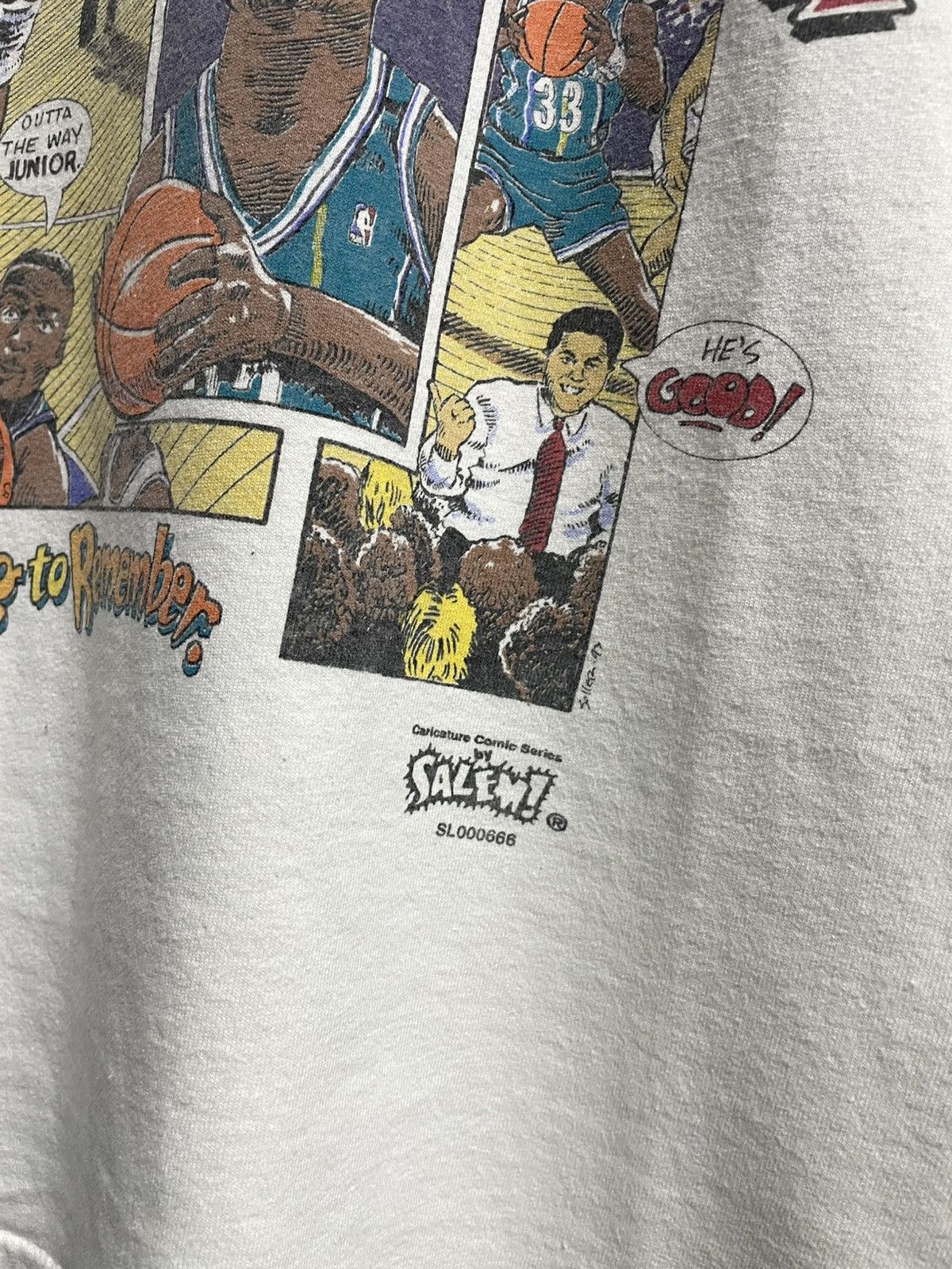 NBA Vintage 90s Charlotte Hornet Alonzo Mourning T-Shirt Size US L / EU 52-54 / 3 - 5 Thumbnail