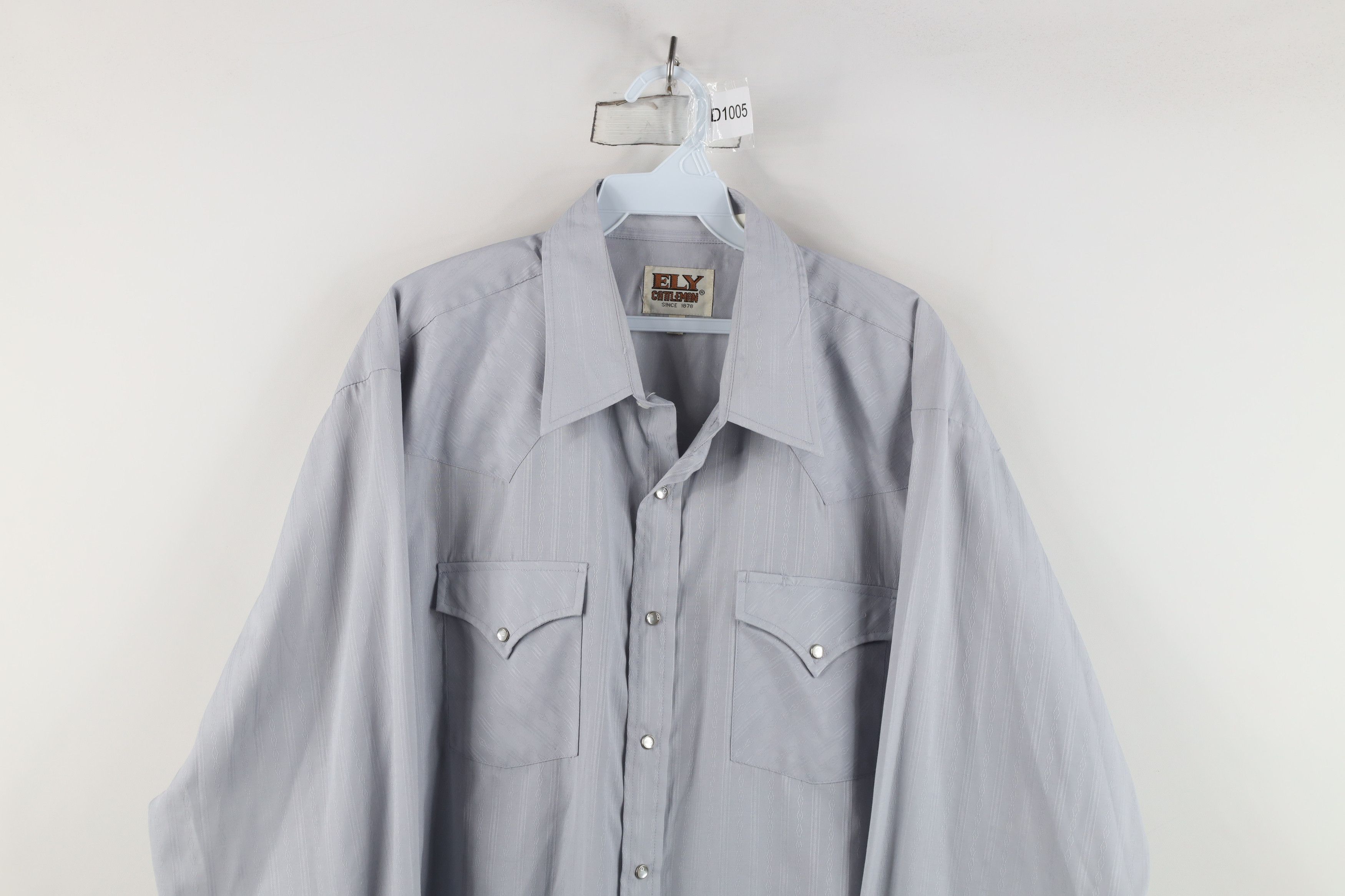 Vintage Vintage 90s Rockabilly Western Cowboy Button Shirt Gray Size US M / EU 48-50 / 2 - 2 Thumbnail