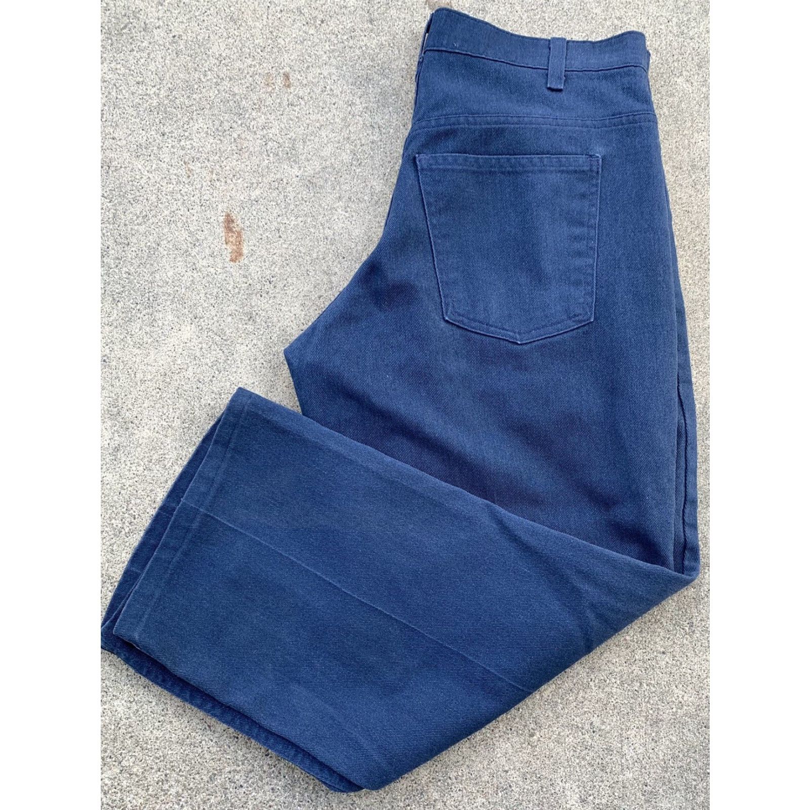 Vintage VINTAGE Big Mac workwear blue 5 pocket pants Mens 33 32 1/2” x 24” Flat Front Belt Loops Zip Inseam 29 5-Pocket Design Size US 33 - 2 Thumbnail