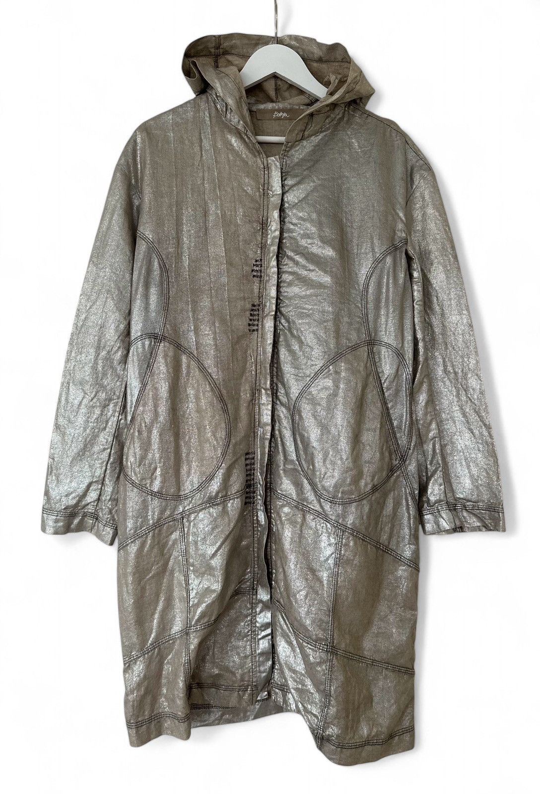 Bottega Veneta × Elisa Cavaletti BOTTEGA Elisa Cavaletti 100% Linen Jacket Coat Hooded Size M Size M / US 6-8 / IT 42-44 - 1 Thumbnail