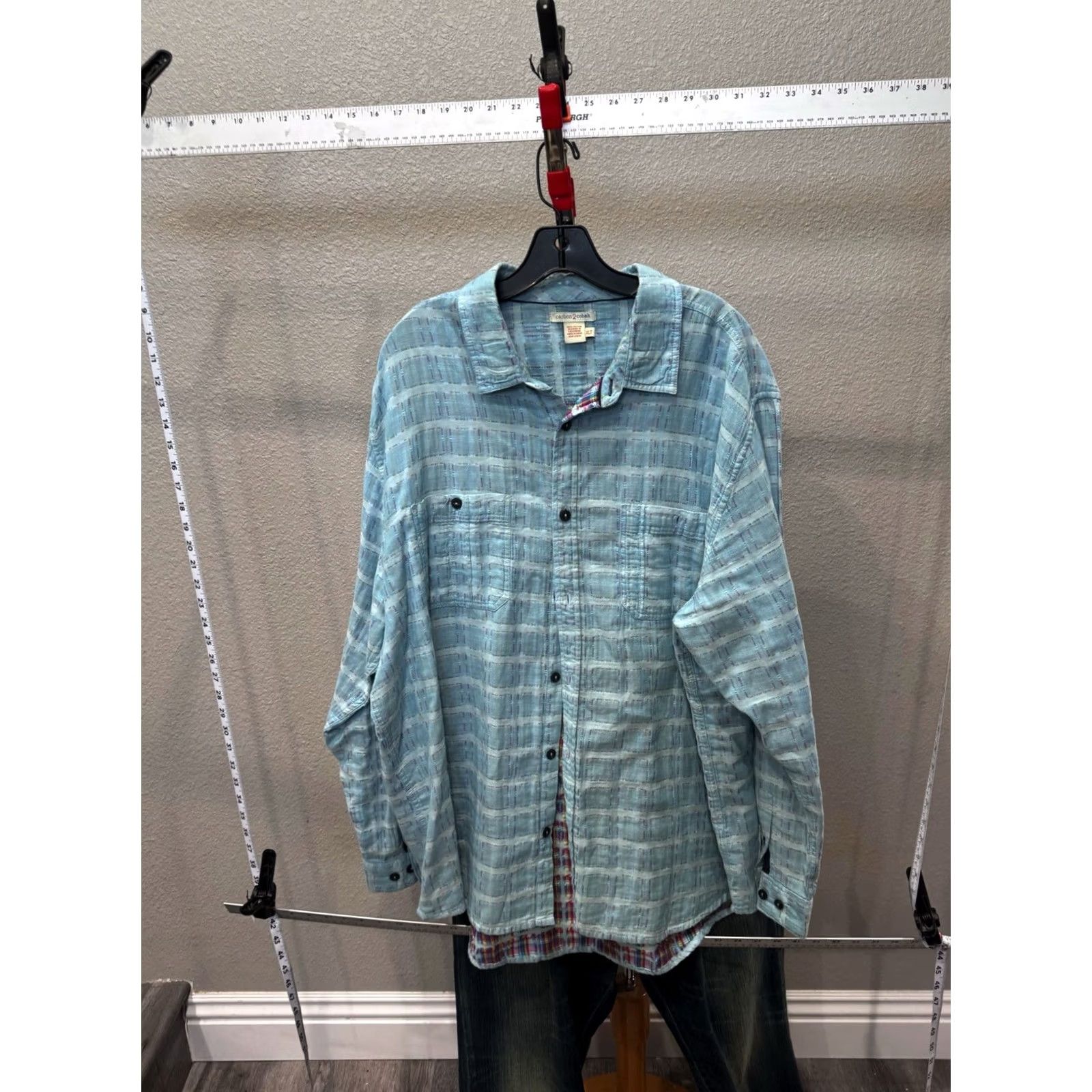 Carbon2Cobalt XLT Carbon 2 Cobalt Long Sleeve Shirt Plaid Multicolor Mens Shirt 18 x 36/37 Size US XL / EU 56 / 4 - 2 Thumbnail