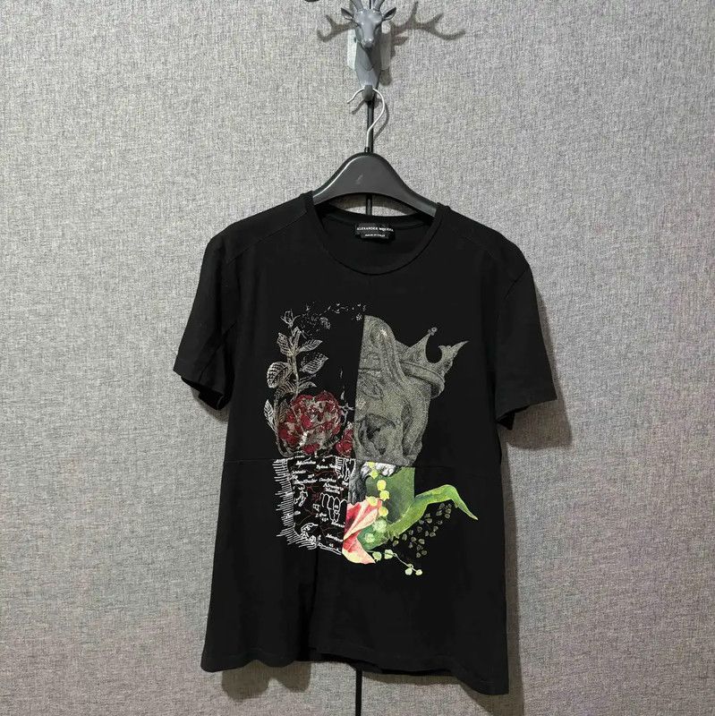 Alexander McQueen Alexander McQueen Black Cotton Logo Embroidered Tee 0089 Size US XS / EU 42 / 0 - 1 Thumbnail