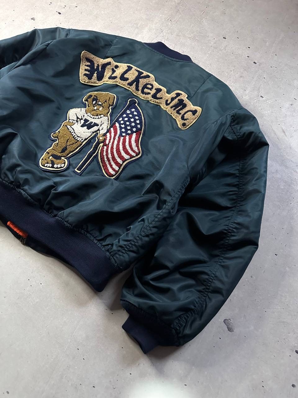 Other Vintage Wilker Industries MA-1 Bomber Jacket USA Patch Y2K Size US XL / EU 56 / 4 - 3 Thumbnail