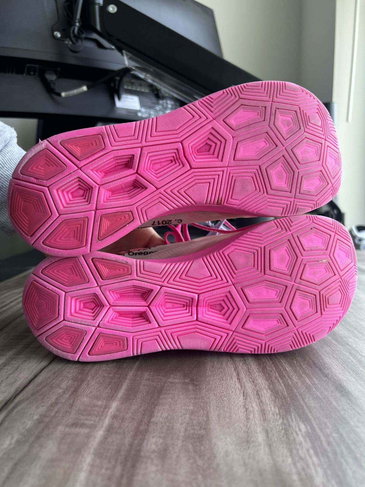 Nike × Off-White Sz 7 Men/ 8.5 Womens- Off-White x Nike Zoom Fly Tulip Pink Size US 8.5 / IT 38.5 - 9 Thumbnail