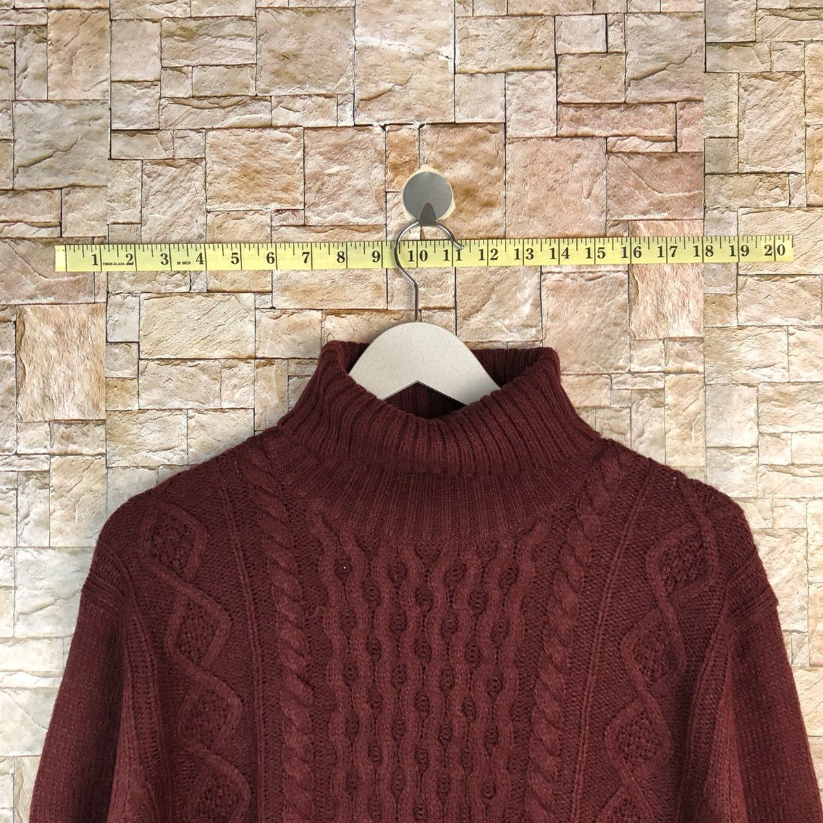 Aran Isles Knitwear × Homespun Knitwear × Japanese Brand GU Maroon Knitwear #A1192 Size US L / EU 52-54 / 3 - 4 Thumbnail