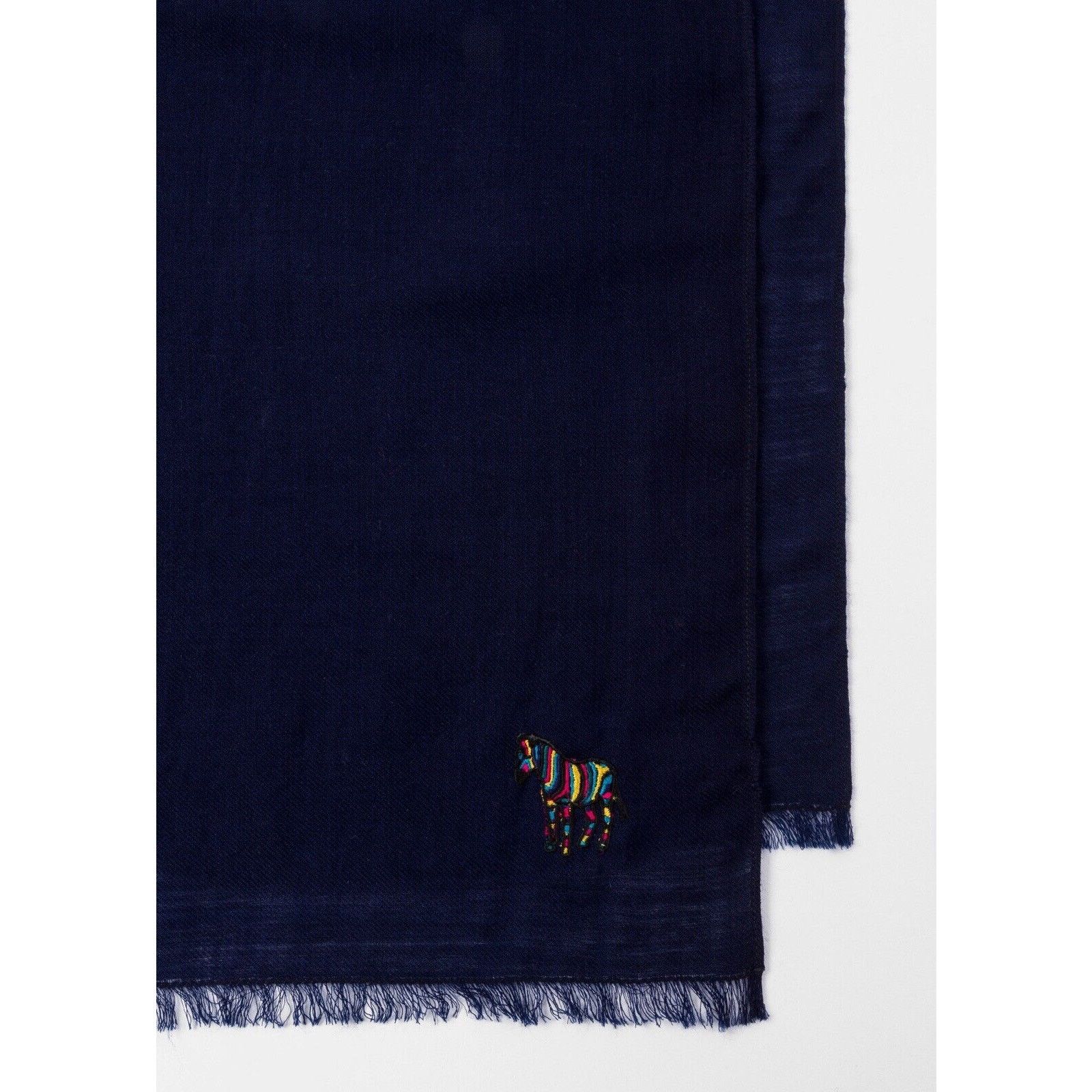 Paul Smith Paul Smith $200 Soft Wool Scarf In Navy W/ Zebra Embroidery. Size ONE SIZE - 2 Thumbnail