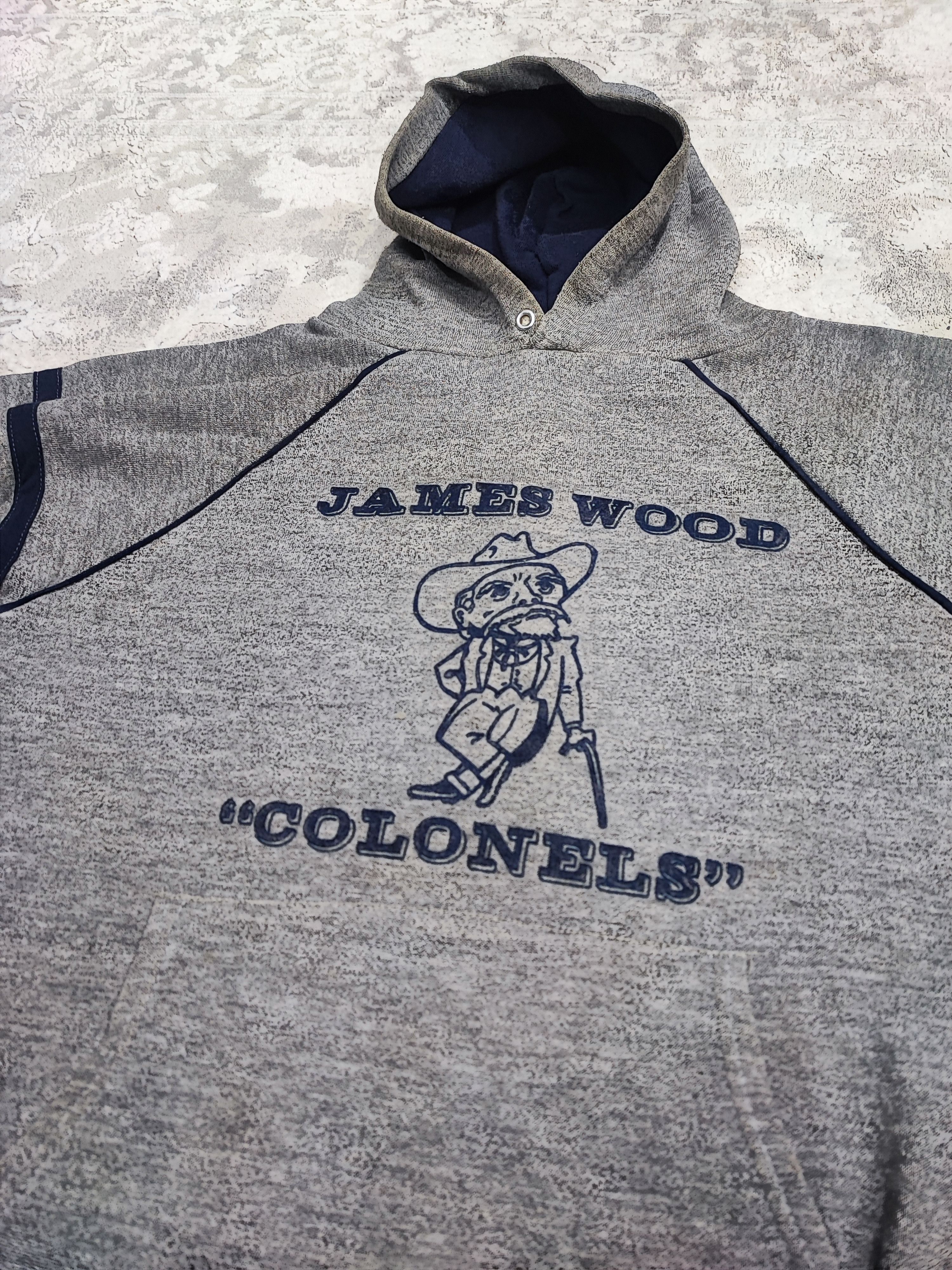 Vintage Vintage 80's James Wood Colonels 3 tone colour Hoodie Size US M / EU 48-50 / 2 - 2 Thumbnail