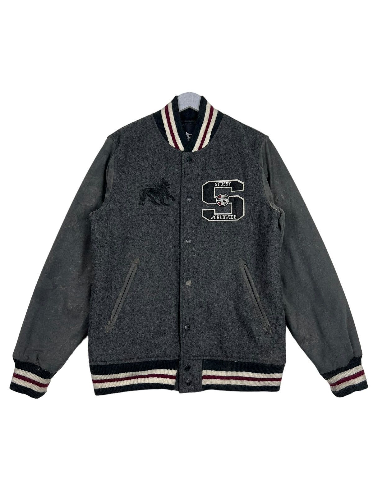 Stussy 🔥 STUSSY WORLDWIDE VARSITY BOMBER JACKET Size US M / EU 48-50 / 2 - 7 Thumbnail