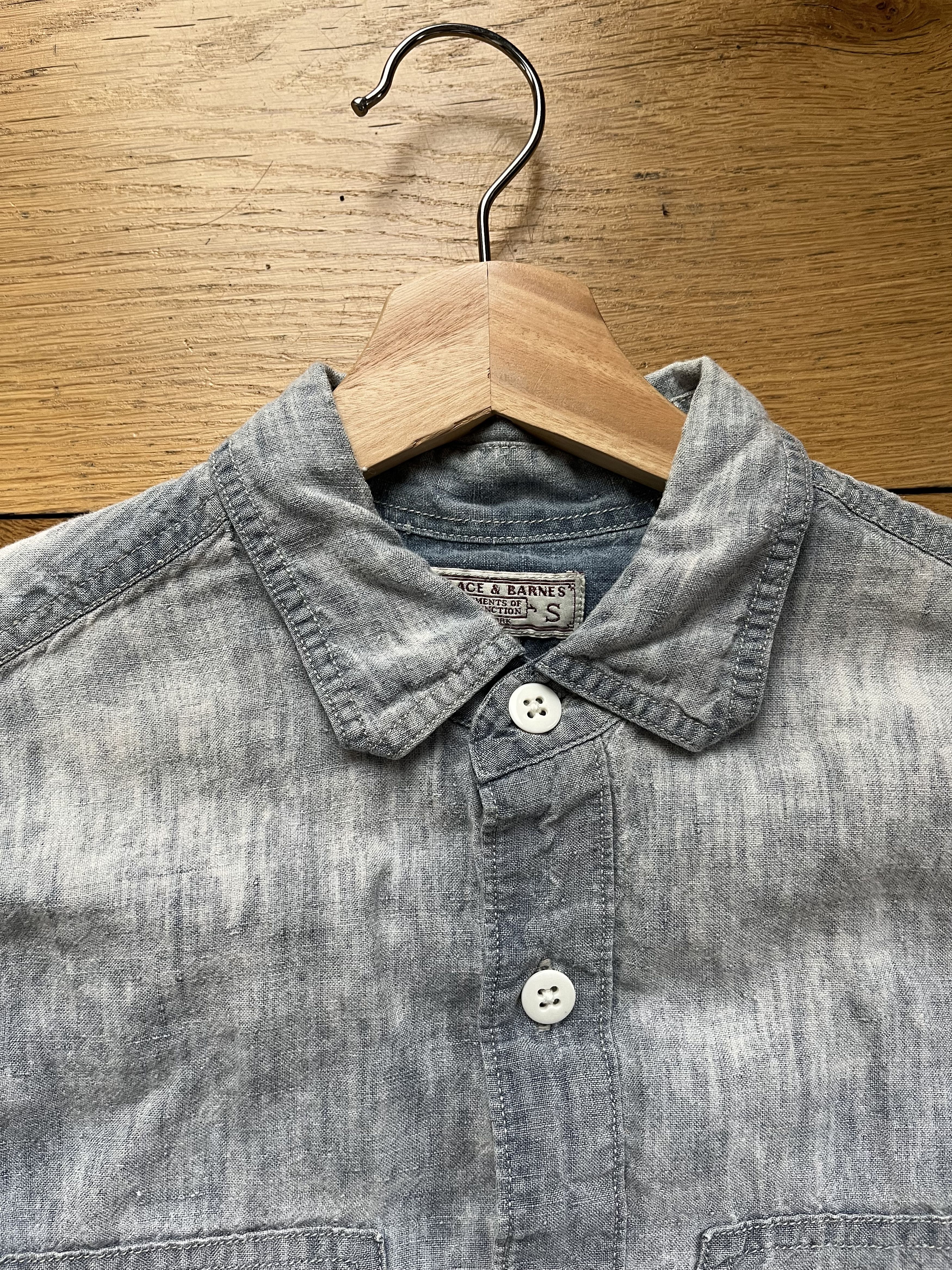 J.Crew × Wallace & Barnes Indigo Linen Work Chore Button Front Shirt Size US S / EU 44-46 / 1 - 3 Thumbnail