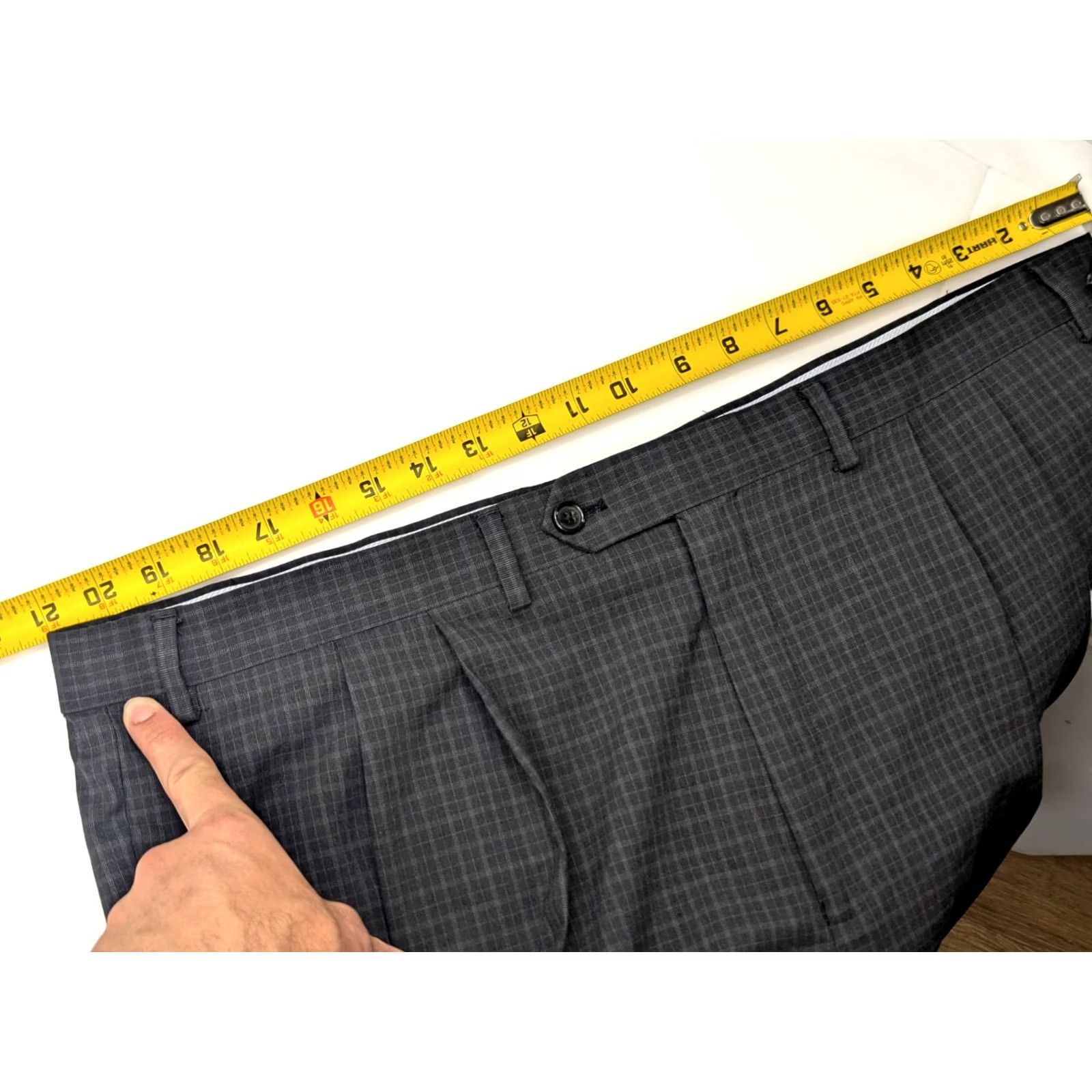 Ralph Lauren Ralph Lauren Blue Label Straight Pant Men 42x30 Gray Plaid Dress Pants Reg 42in Waist X 29.5in Inseam Wide USP Logo Zipper Button Hook & Eye Size US 42 / EU 58 - 5 Thumbnail