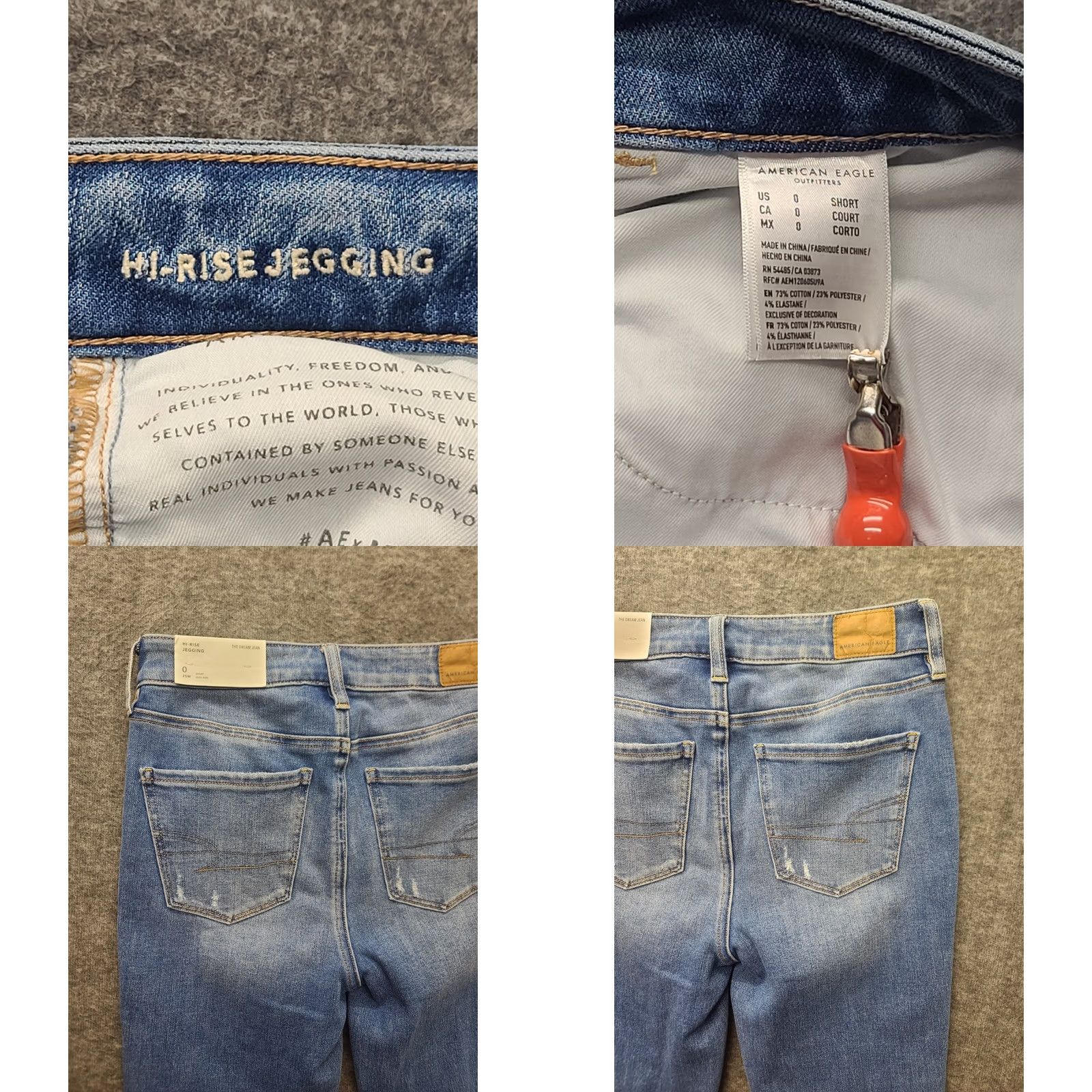 American Eagle Outfitters VINTAGE American Eagle Jeans Womens 0 25x28 Short The Dream Hi Rise Distressed Jegging 90s Womens Jeans Size 25" / US 0 / IT 36 - 8 Thumbnail