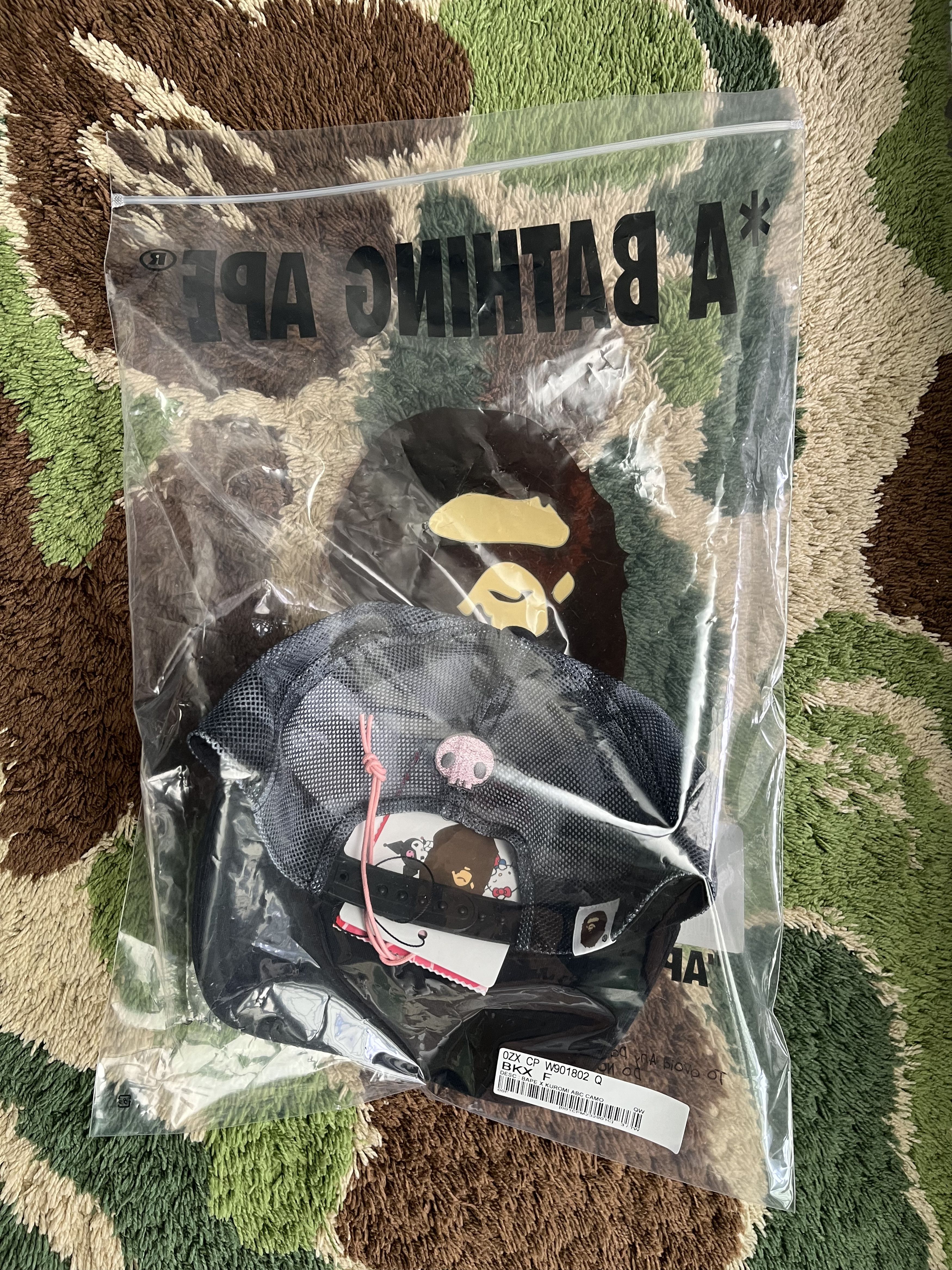Bape BAPE SANRIO KUROMI APE HEAD ABC CAMO MESH CAP Size ONE SIZE - 2 Thumbnail