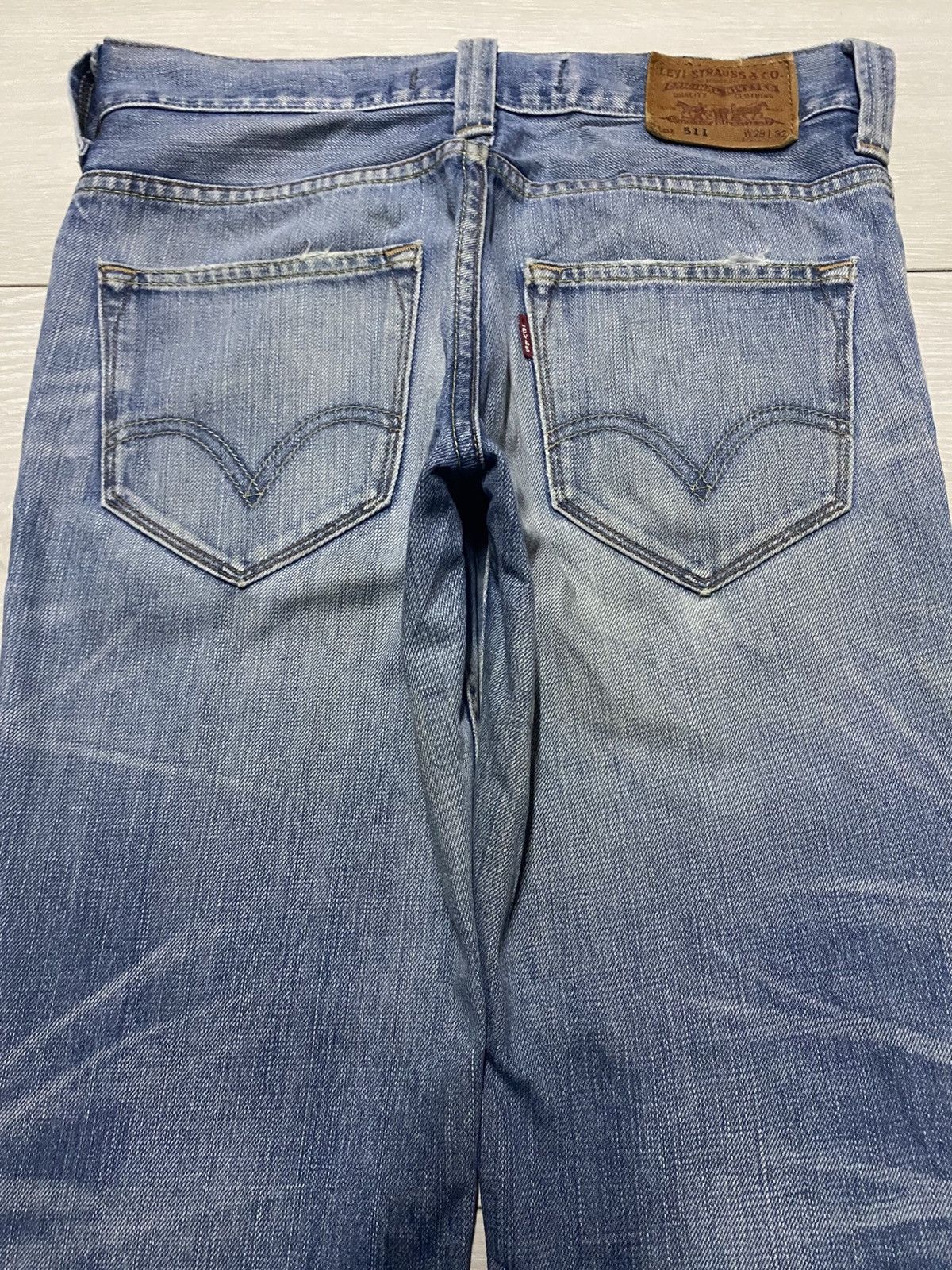 Levi's Vintage Levis 511 Faded Wash Slim Fit Distressed Jeans Size US 29 - 4 Thumbnail