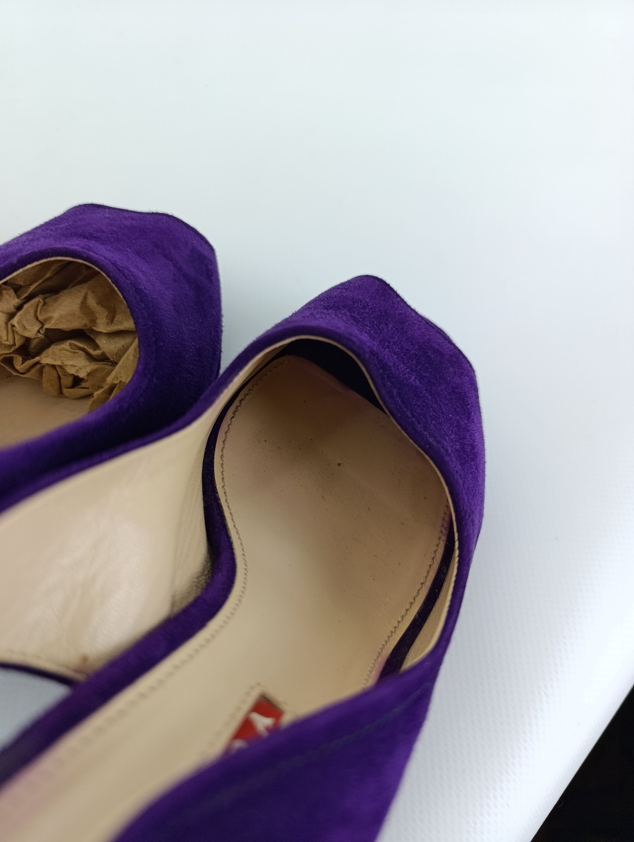 Prada PRADA BARHAT SANDALS HEELS PURPLE RED TAB Size US 7 / IT 37 - 21 Thumbnail