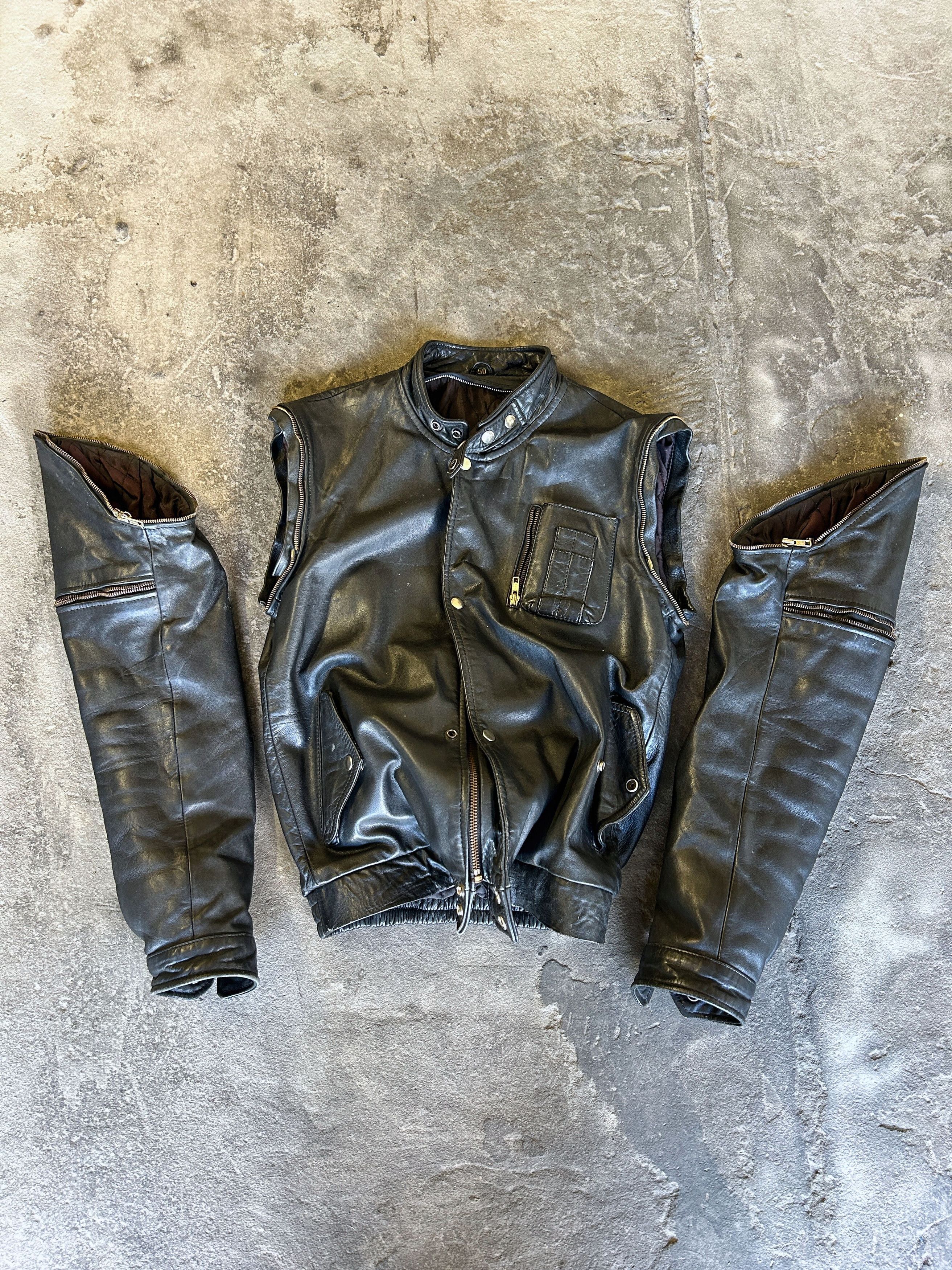 Japanese Brand Vintage Leather Cafe Racer Jacket Minimal Biker Style Size US M / EU 48-50 / 2 - 15 Thumbnail