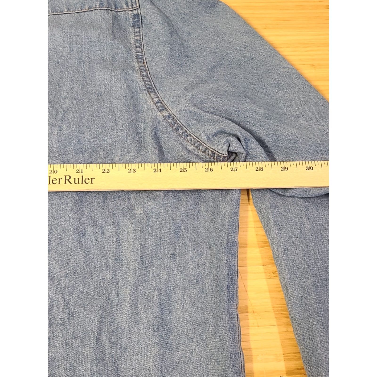 Wrangler VINTAGE Wrangler Denim Blue Denim Pearl Snap Long Sleeve 2XLT Tall Shirt Men Western Cowboy Logo Classic Work Size US XXL / EU 58 / 5 - 7 Thumbnail