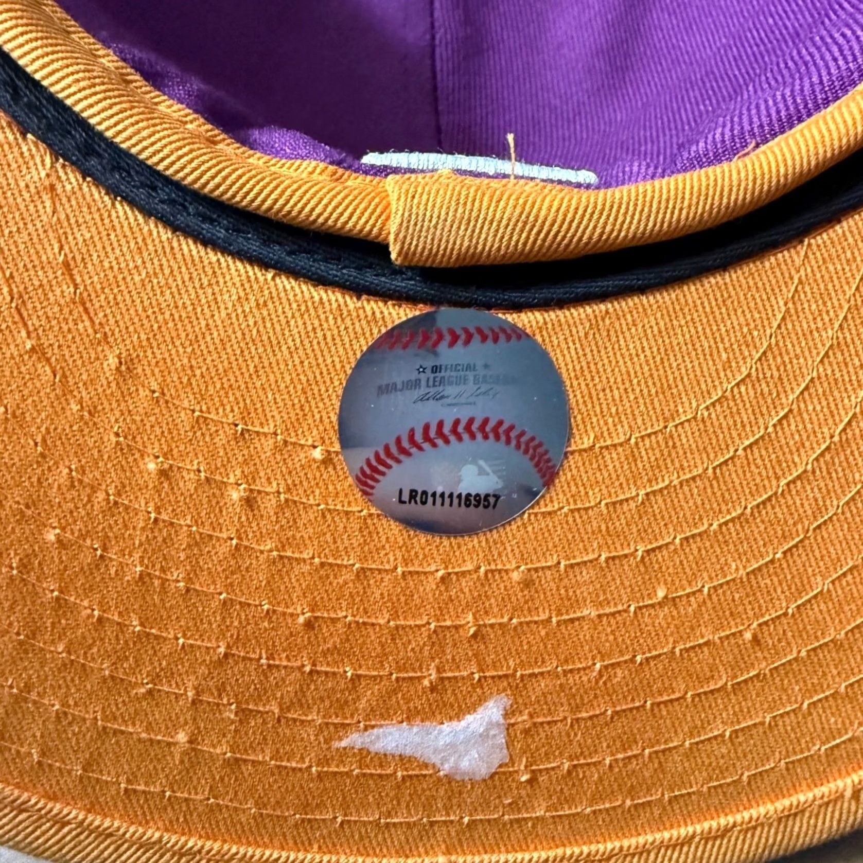 New Era VINTAGE New Era 59FIFTY New York Yankees Hat Mens Size 8 Purple Orange Fitted Cap MLB Size ONE SIZE - 3 Thumbnail