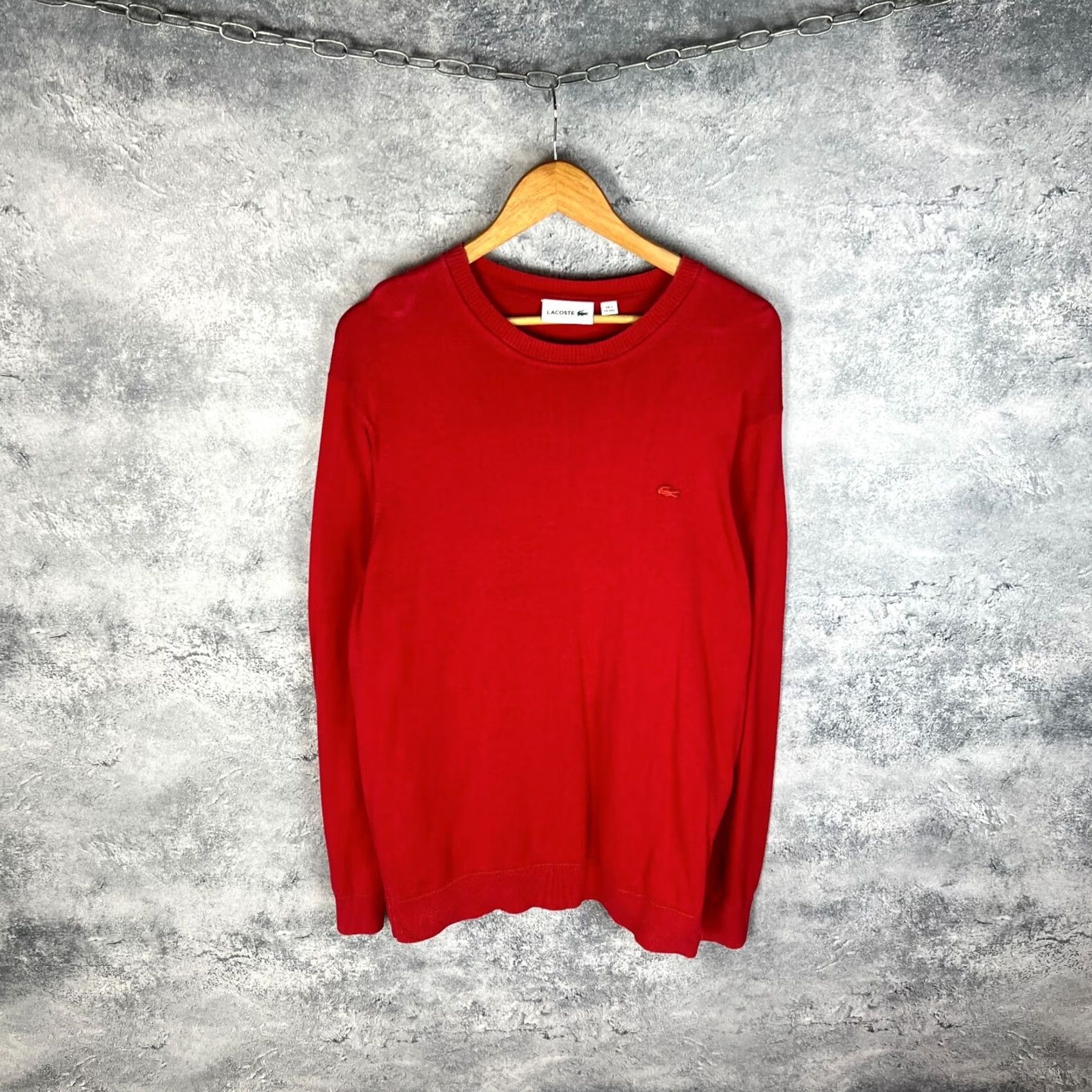 Lacoste Lacoste Sweater Men’s XXL Cotton Pullover Crew Neck Classic Logo Red Size US XXL / EU 58 / 5 - 2 Thumbnail