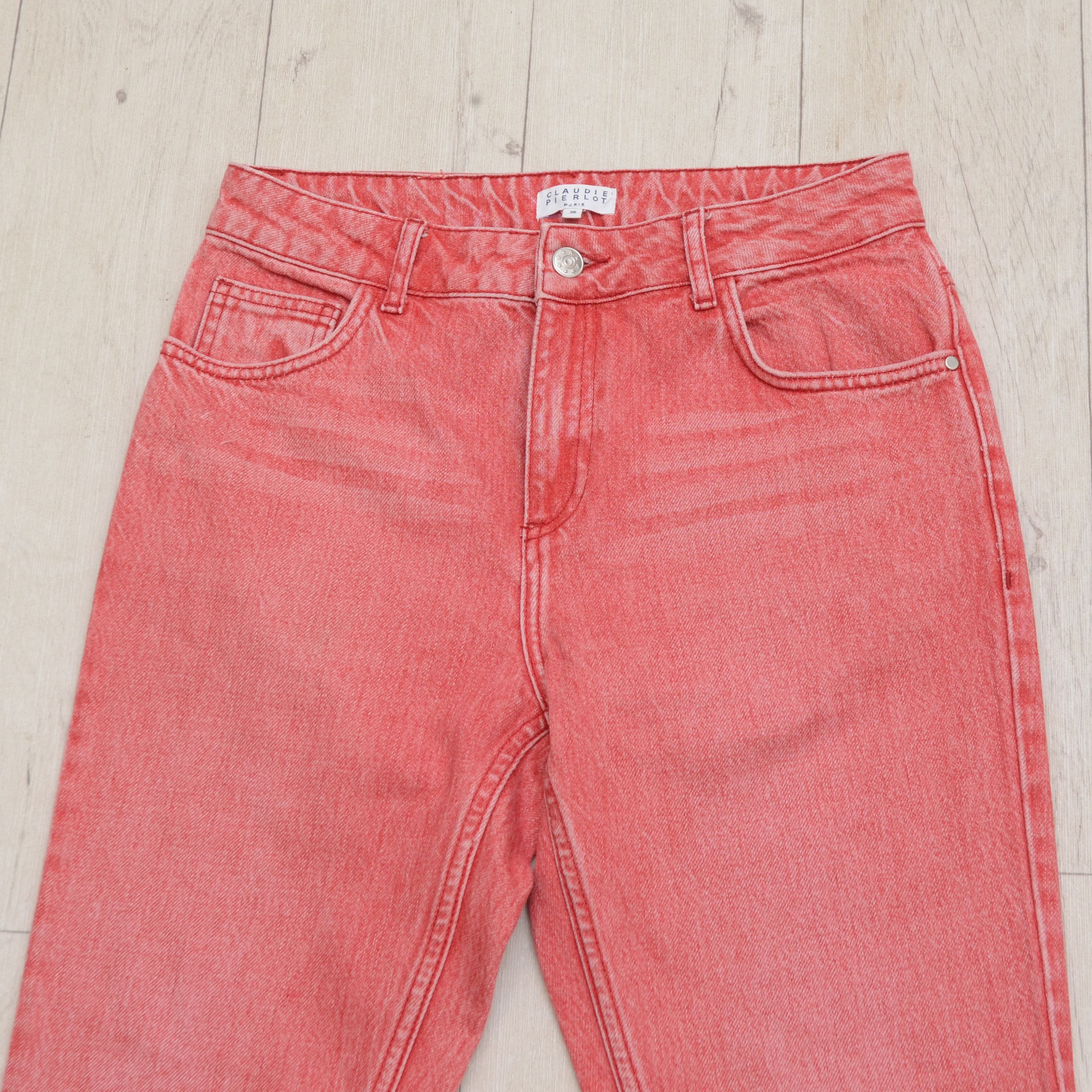 Other Pretty slim jeans CLAUDIE PIERLOT size 36 FR Red Washing Y2K Size 26" / US 2 / IT 38 - 5 Thumbnail