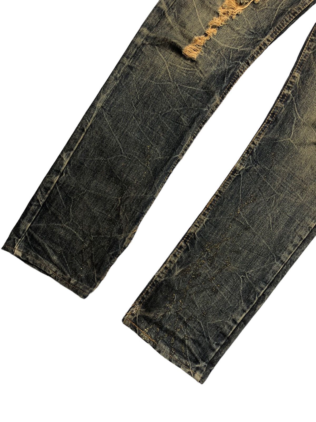 Japanese Brand Japanese Brand KUI distressed glitter rusty denim pants Size US 33 - 14 Thumbnail