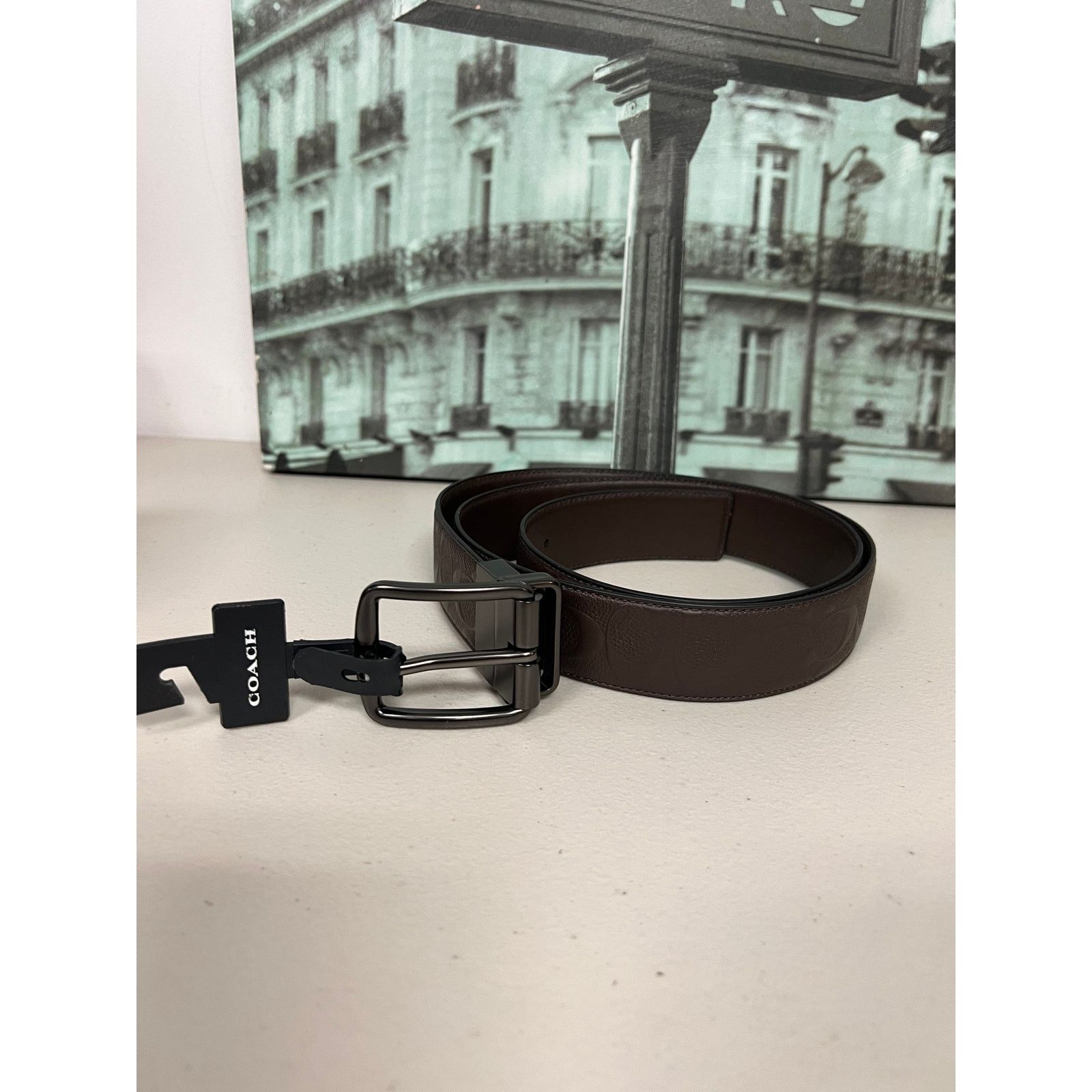 Coach Coach F55157 Harness Buckle Cut-To-Size Reversible Belt, 38 Size 38 - 1 Thumbnail