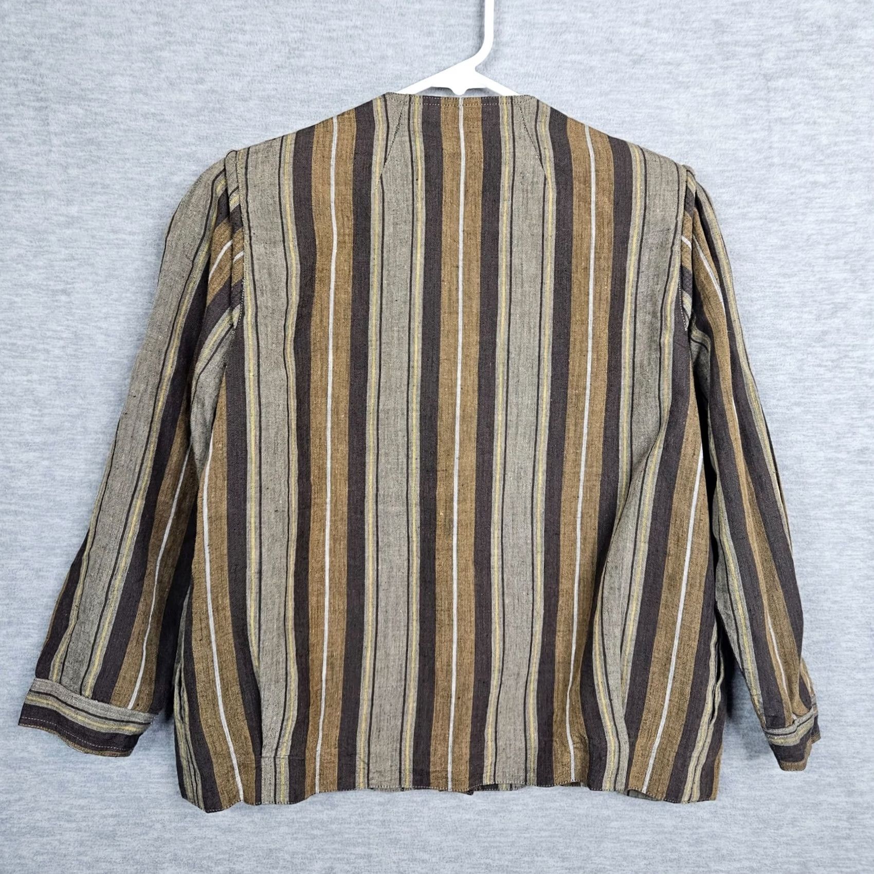 Vintage VINTAGE Hanai Yukiko Blazer Linen Button Long Sleeve Brown Womens M Size M / US 6-8 / IT 42-44 - 2 Thumbnail