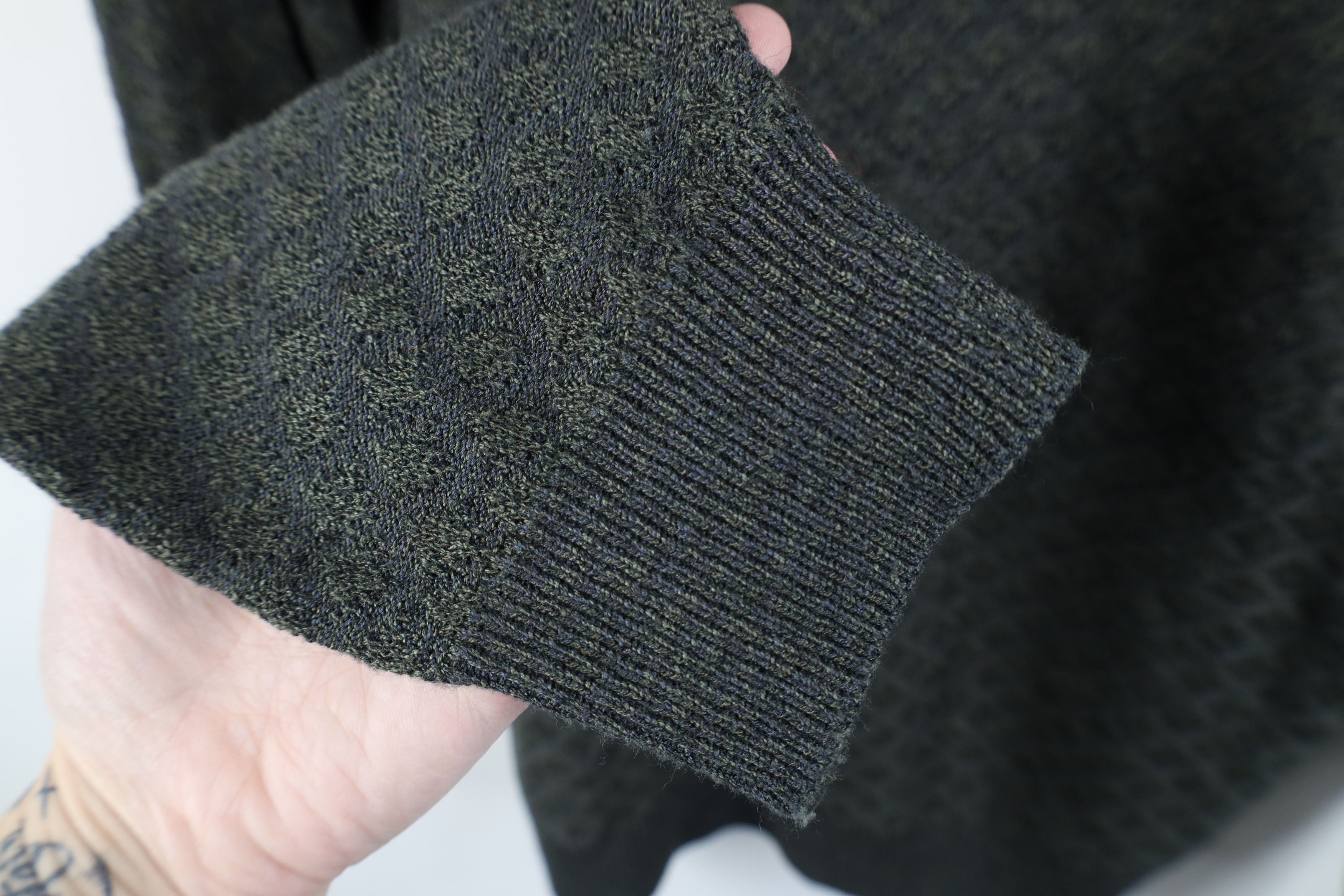 Vintage Vintage 90s Streetwear Diamond Knit Crewneck Sweater Green Size US L / EU 52-54 / 3 - 7 Thumbnail