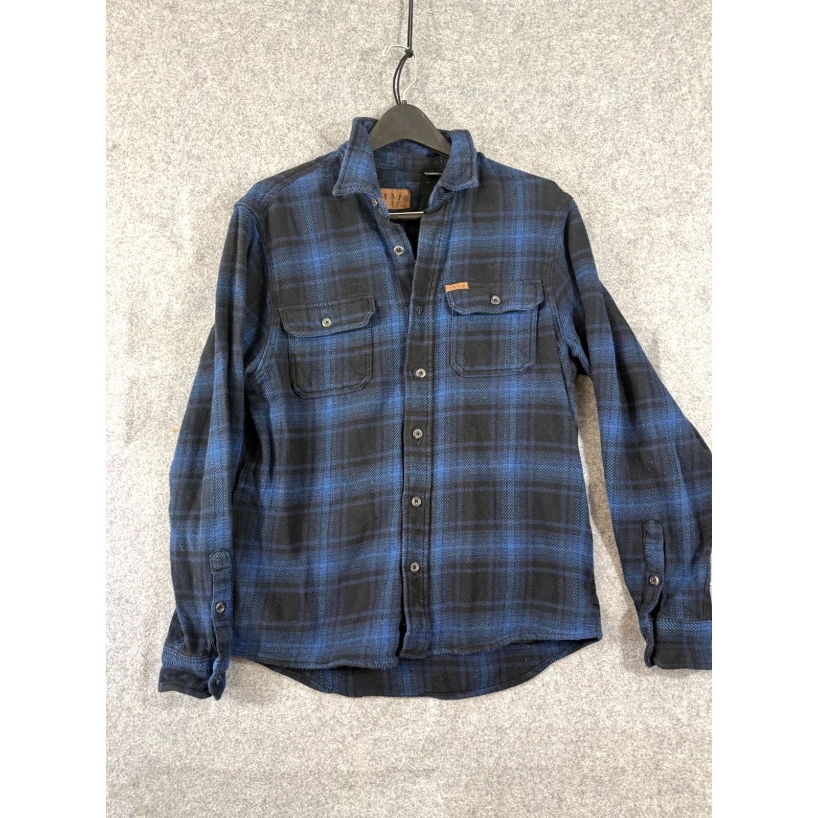 Orvis Orvis Flannel Shirt Jacket Mens M Blue Black Plaid Button-Up Long Sleeve Size US M / EU 48-50 / 2 - 3 Thumbnail