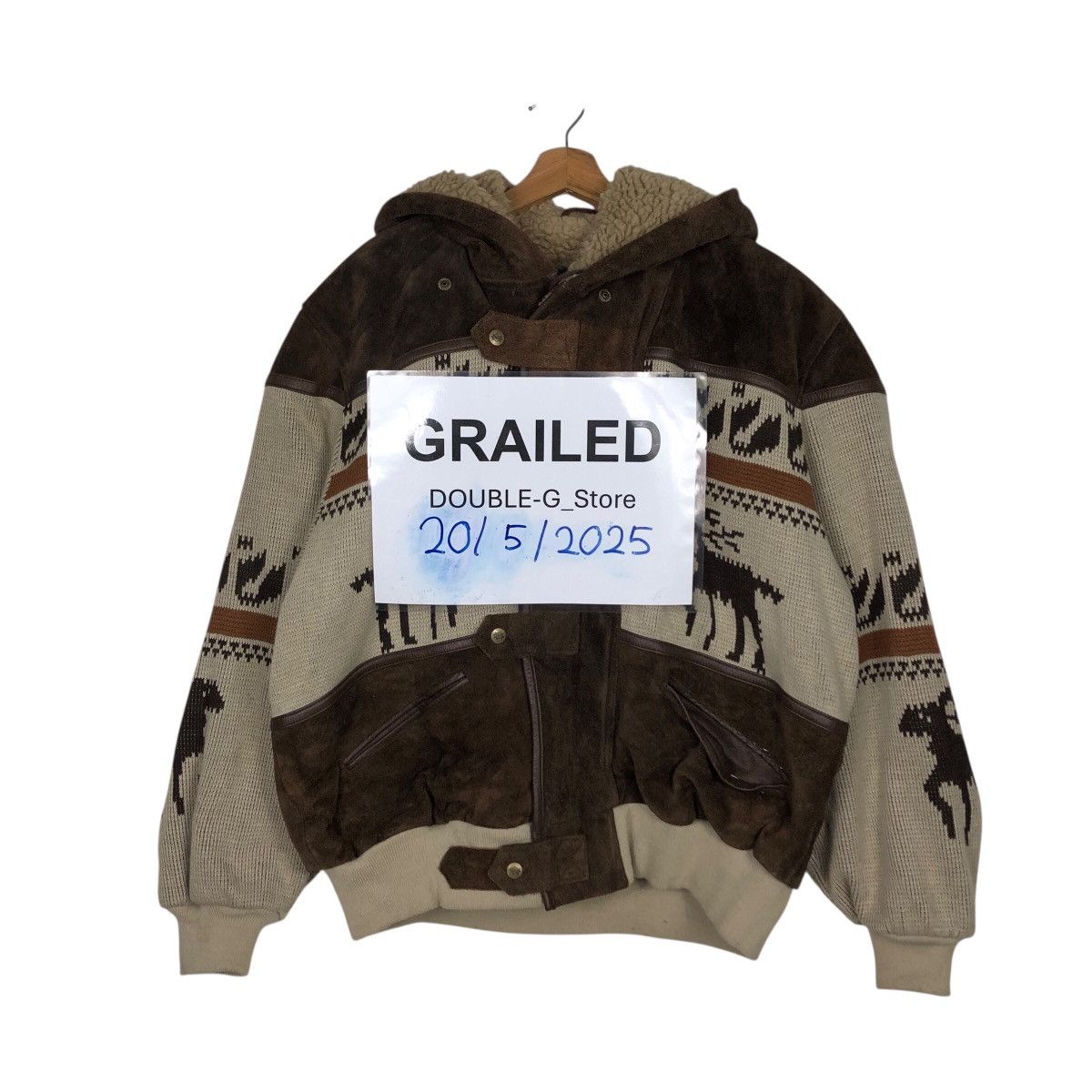 Japanese Brand Vtg ALLIX Cowboy Fleece-Lined Jacket Heavy Suede Paneling Size US L / EU 52-54 / 3 - 1 Thumbnail