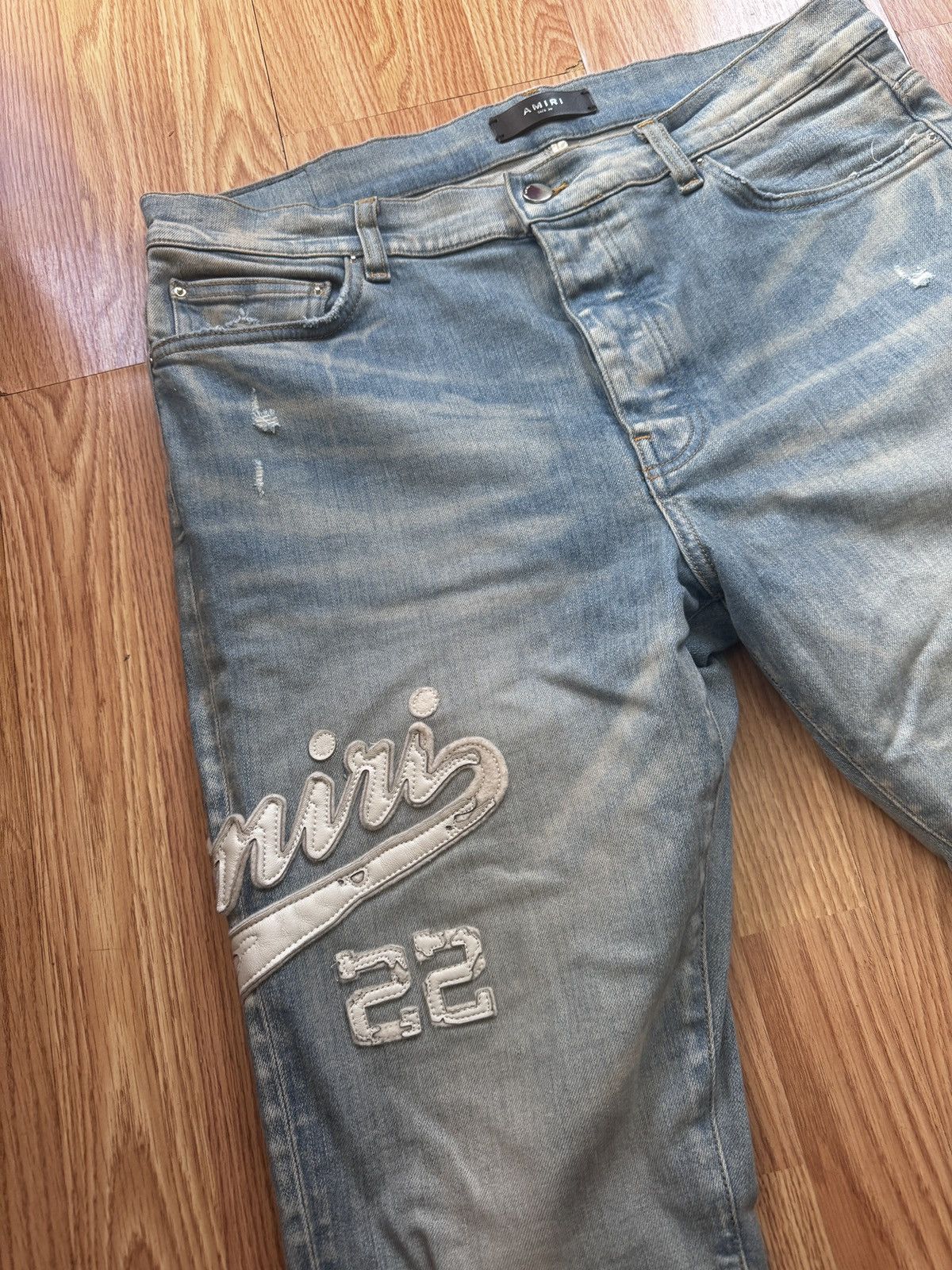 Amiri Amiri Mx1 Varsity Applique Jeans Size US 36 / EU 52 - 2 Thumbnail