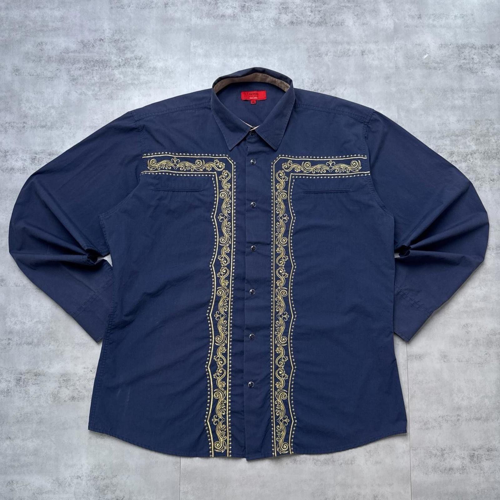 Affliction Y2K Patroncito 00s Blue Button Up Embroidered Shirt Size US XL / EU 56 / 4 - 1 Thumbnail
