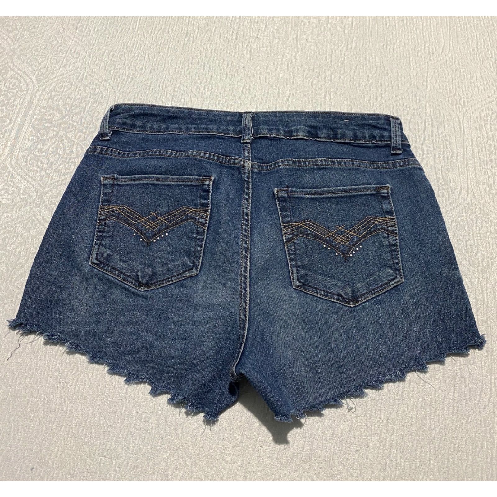 Lee Lee Shorts Womens 32 Blue Cut Off Denim Jorts Stretch Summer Raw Hem Pockets Denim Shorts Womens 32 Blue Casual 5-Pocket Stretch Summer Women Size 24" / US 00 / IT 34 - 2 Thumbnail