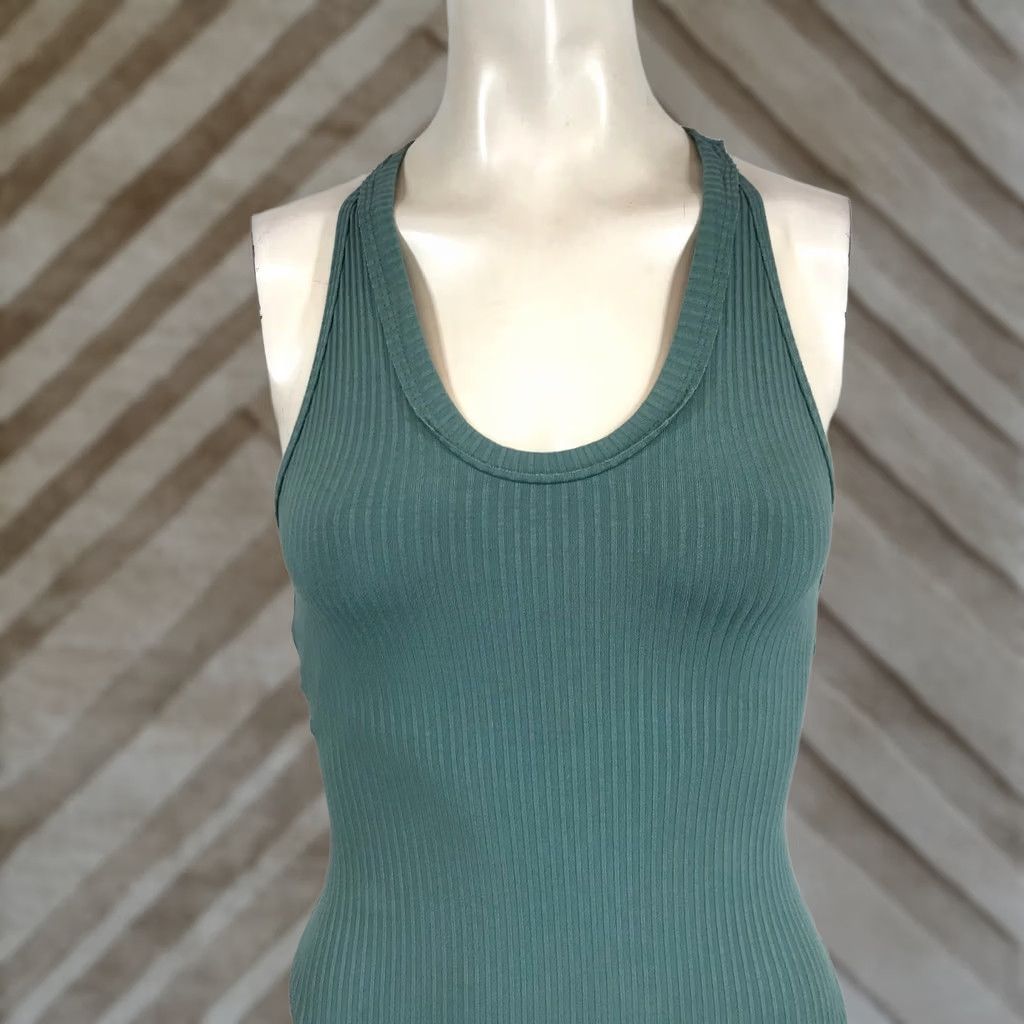 Free People VINTAGE? No — Intimately Free People Bodysuit Teal Green Ribbed Racerback Thong One Piece XS Womens Size XS / US 0-2 / IT 36-38 - 1 Thumbnail