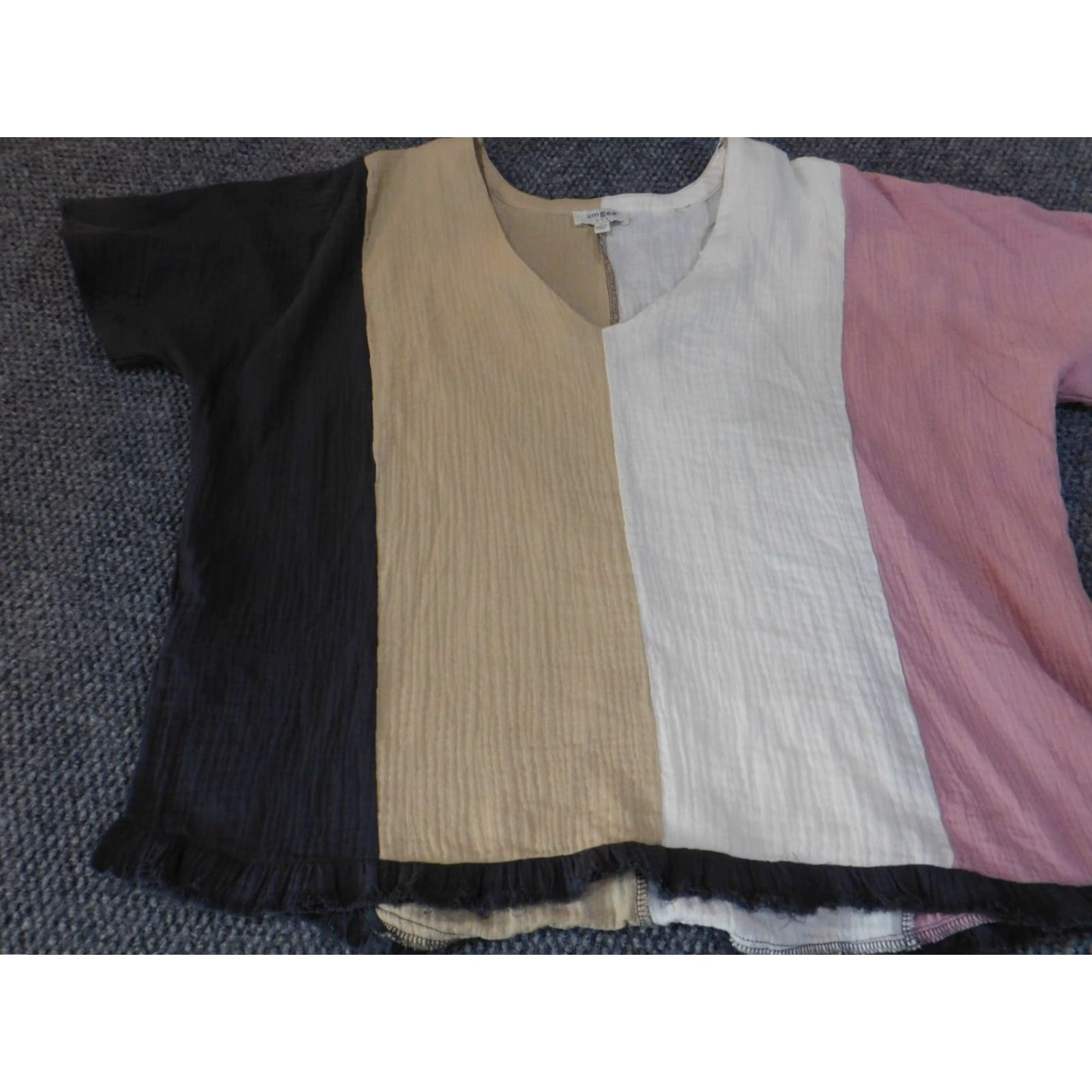 Pinko UMGEe Designer Blouse Short Sleeve Round Neck Pullover Pink Striped Knit 100% Cotton Regular M Womens Size M / US 6-8 / IT 42-44 - 3 Thumbnail