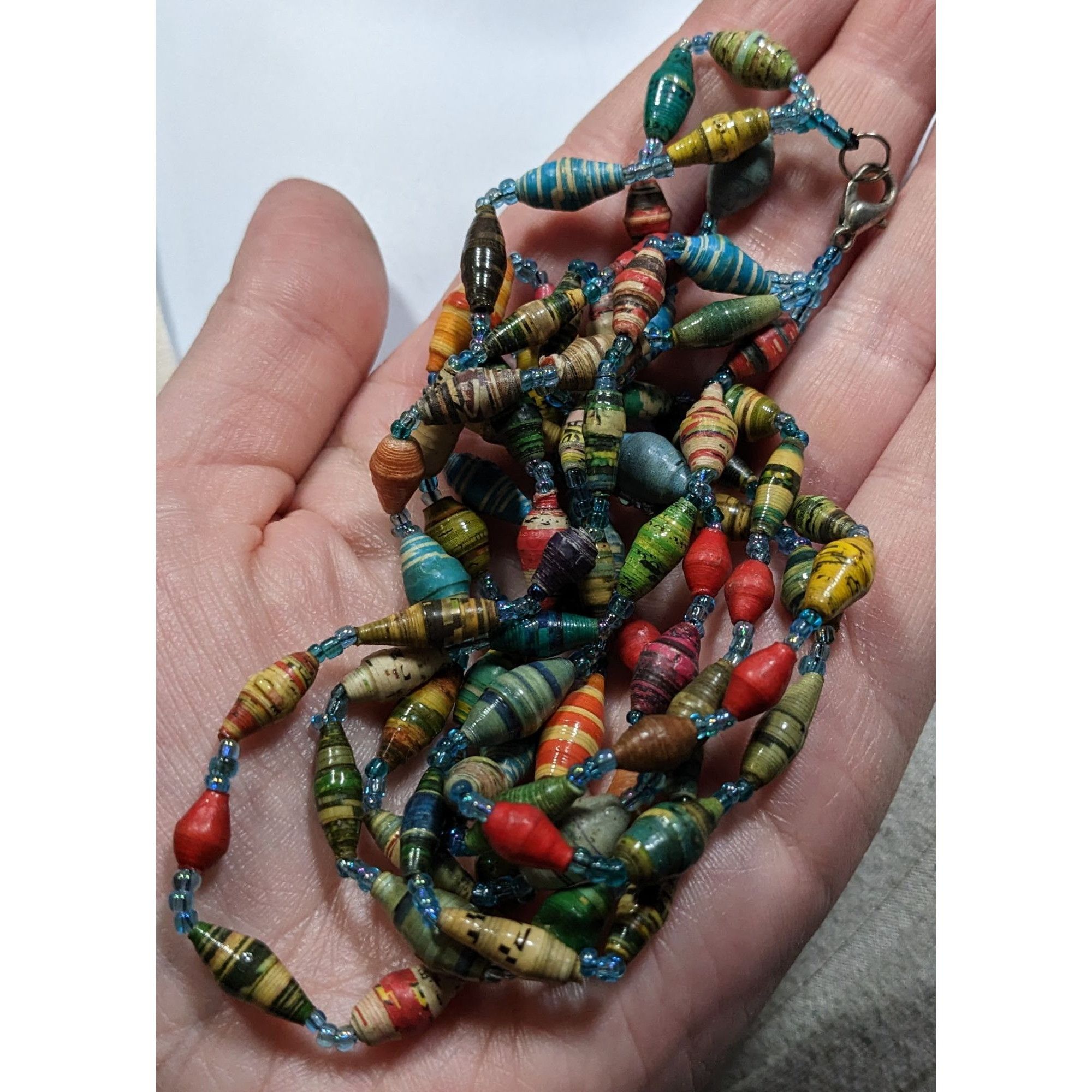 Other Handmade Multicolor Paper Bead Triple Layer Necklace Size ONE SIZE - 3 Thumbnail