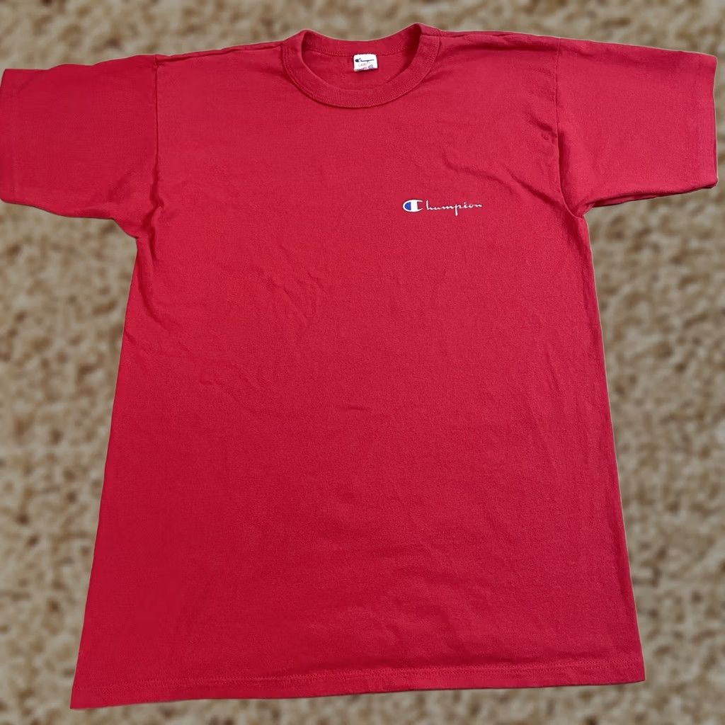 Champion VINTAGE Champion Shirt Adult Large Red Spell Out Left Chest Logo Outdoors 90s Mens Size US L / EU 52-54 / 3 - 1 Thumbnail