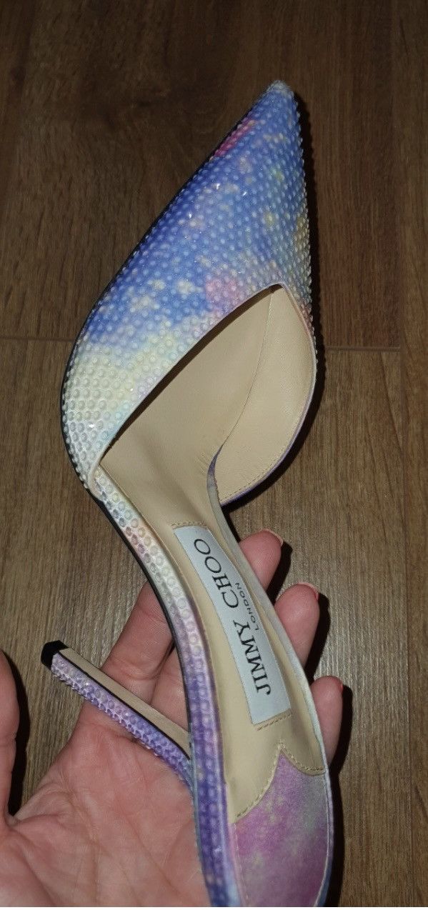 Jimmy Choo Jimmy Choo Saeda crystals all over,blue,pink, purple, 37 It Size US 7 / IT 37 - 4 Thumbnail