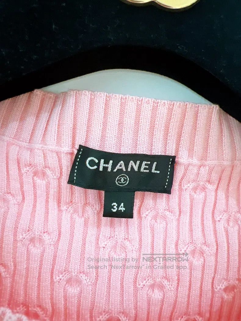 Chanel Chanel Cruise ship series pink knitted cardigan coat Size XXS / US 00 / IT 34 - 8 Thumbnail