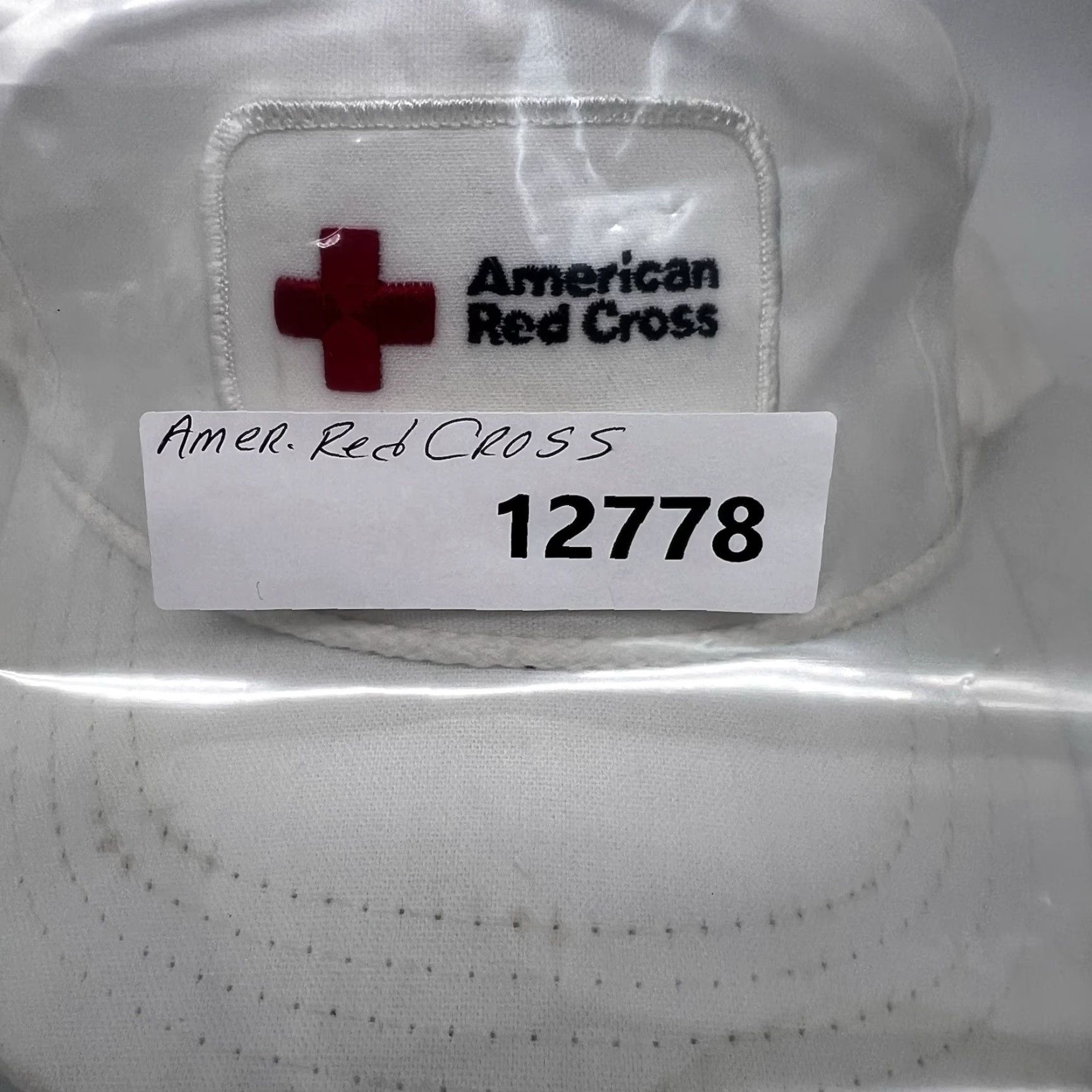 Vintage Red Cross Embroidered Patch Cap Hat One Size White Cotton Twill Adjustable USA Heart Classic Mens Size ONE SIZE - 5 Thumbnail