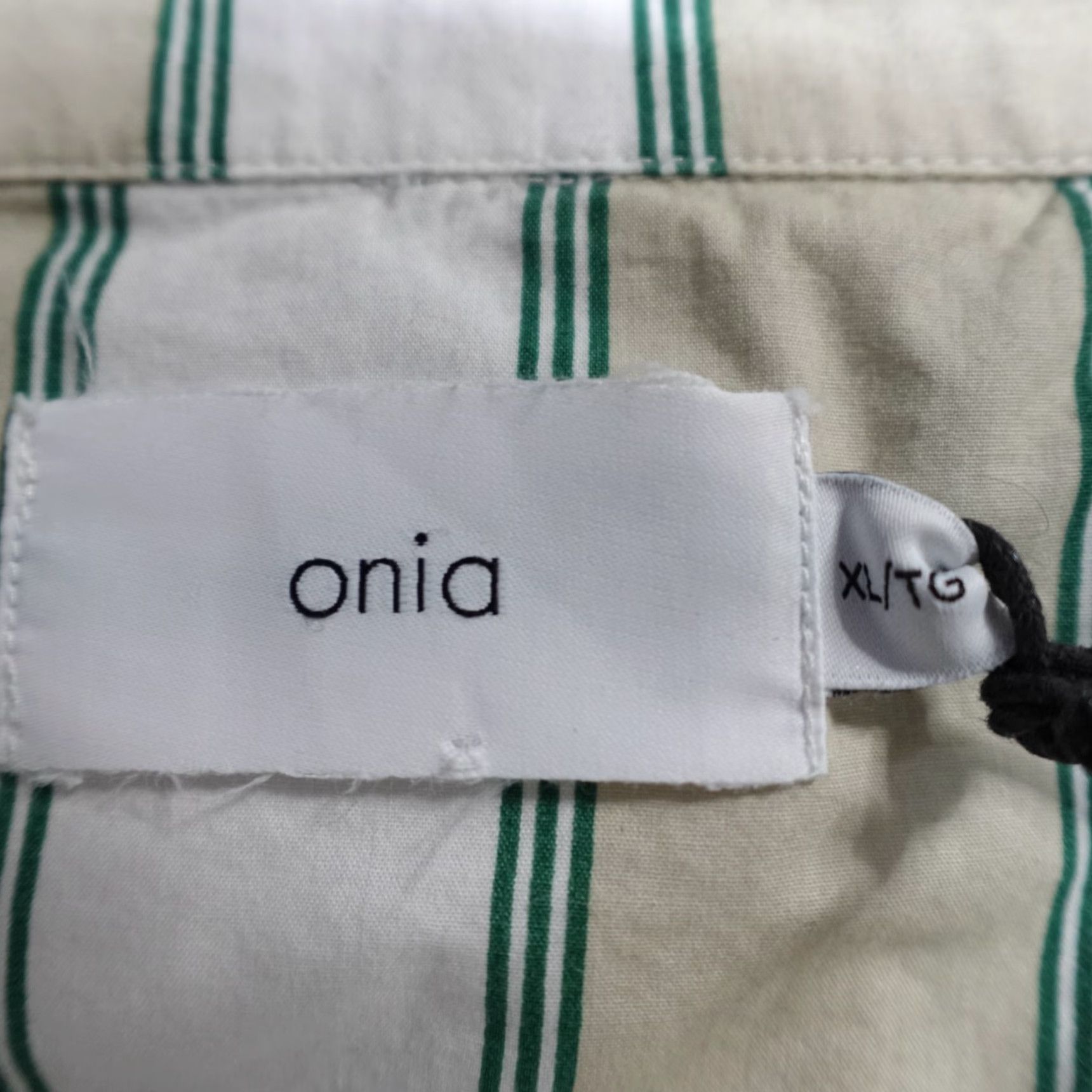 Onia Onia Camp Shirt XL White Beige Striped Short Sleeve Poplin NEW Shirt Men XL White Striped Poplin Button-Up Collared Casual Camp Shirt Size US XL / EU 56 / 4 - 3 Thumbnail