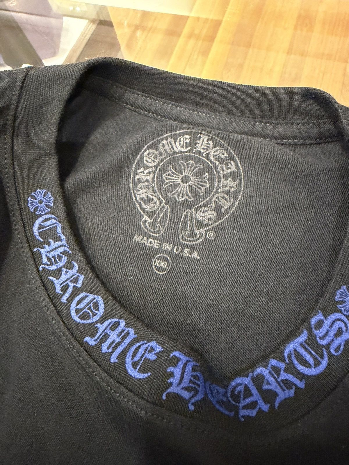Chrome Hearts Chrome Hearts Blue Neck Logo Tee Size US XXL / EU 58 / 5 - 3 Thumbnail