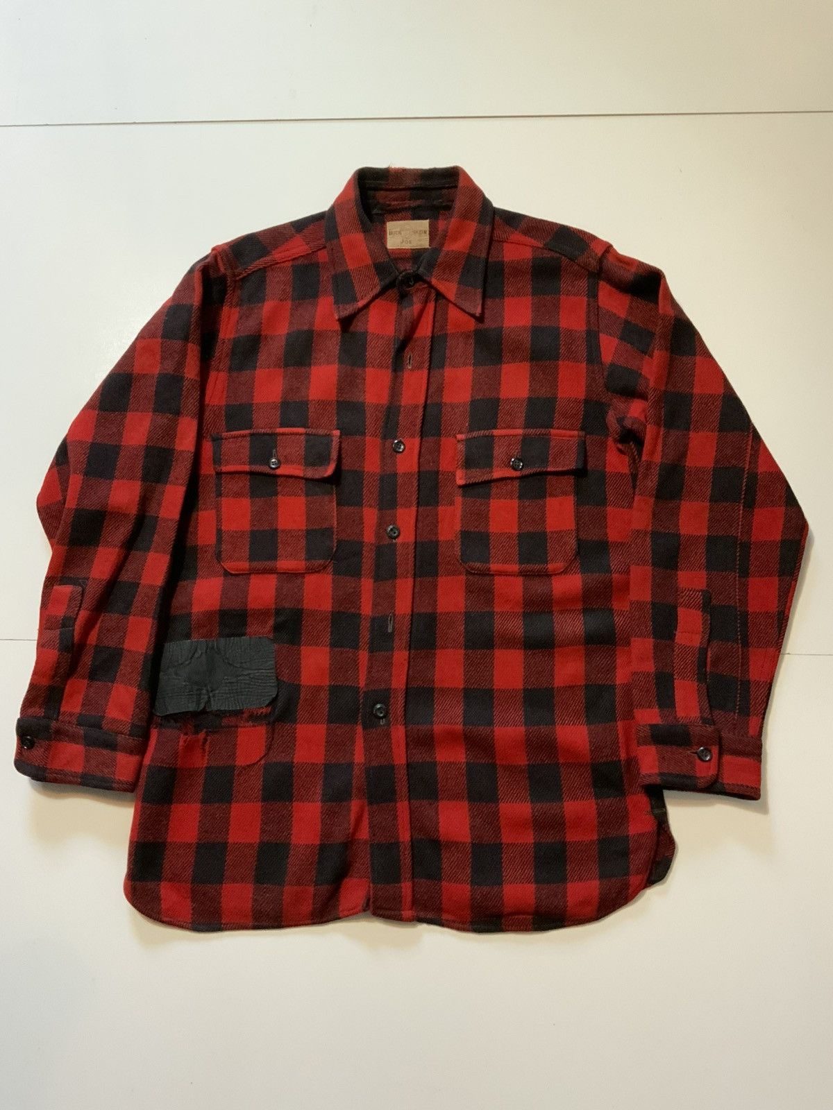 Vintage VTG 40s 50s Buck Skein Joe Buffalo Plaid Wool Flannel Shirt Size US S / EU 44-46 / 1 - 1 Thumbnail