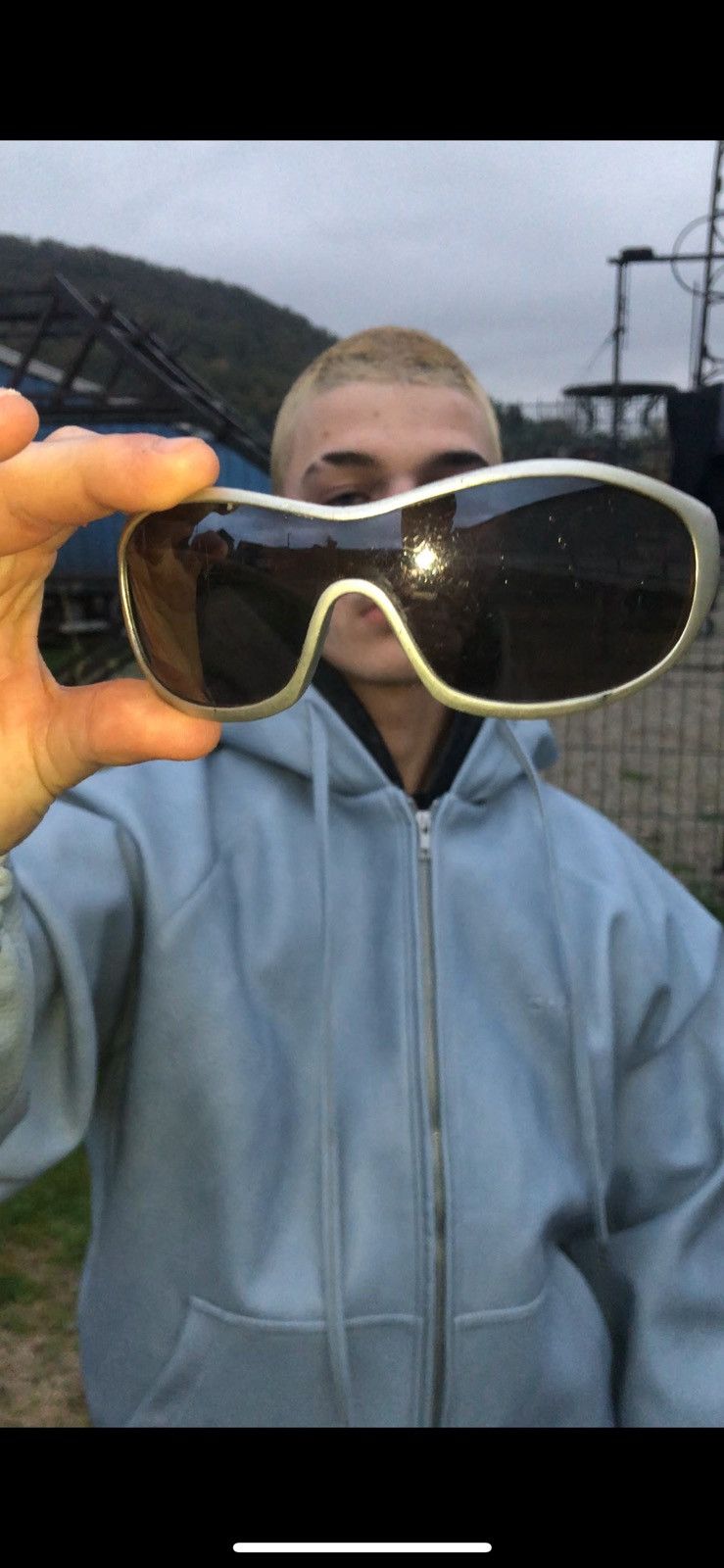 Designer Futuristic Oakley style glassesY2K Size ONE SIZE - 1 Thumbnail