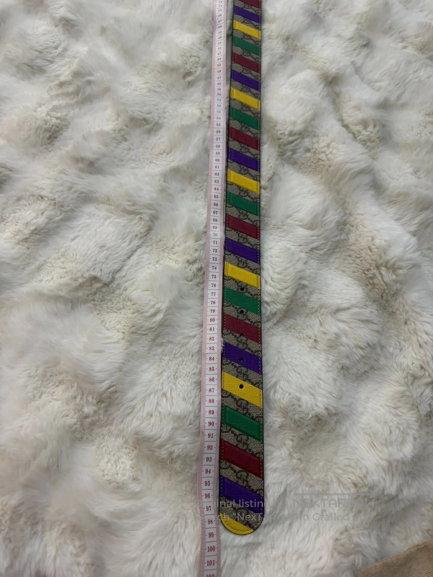Gucci Guicci size 80 Rainbow Double G Printed Belt| Size ONE SIZE - 7 Thumbnail