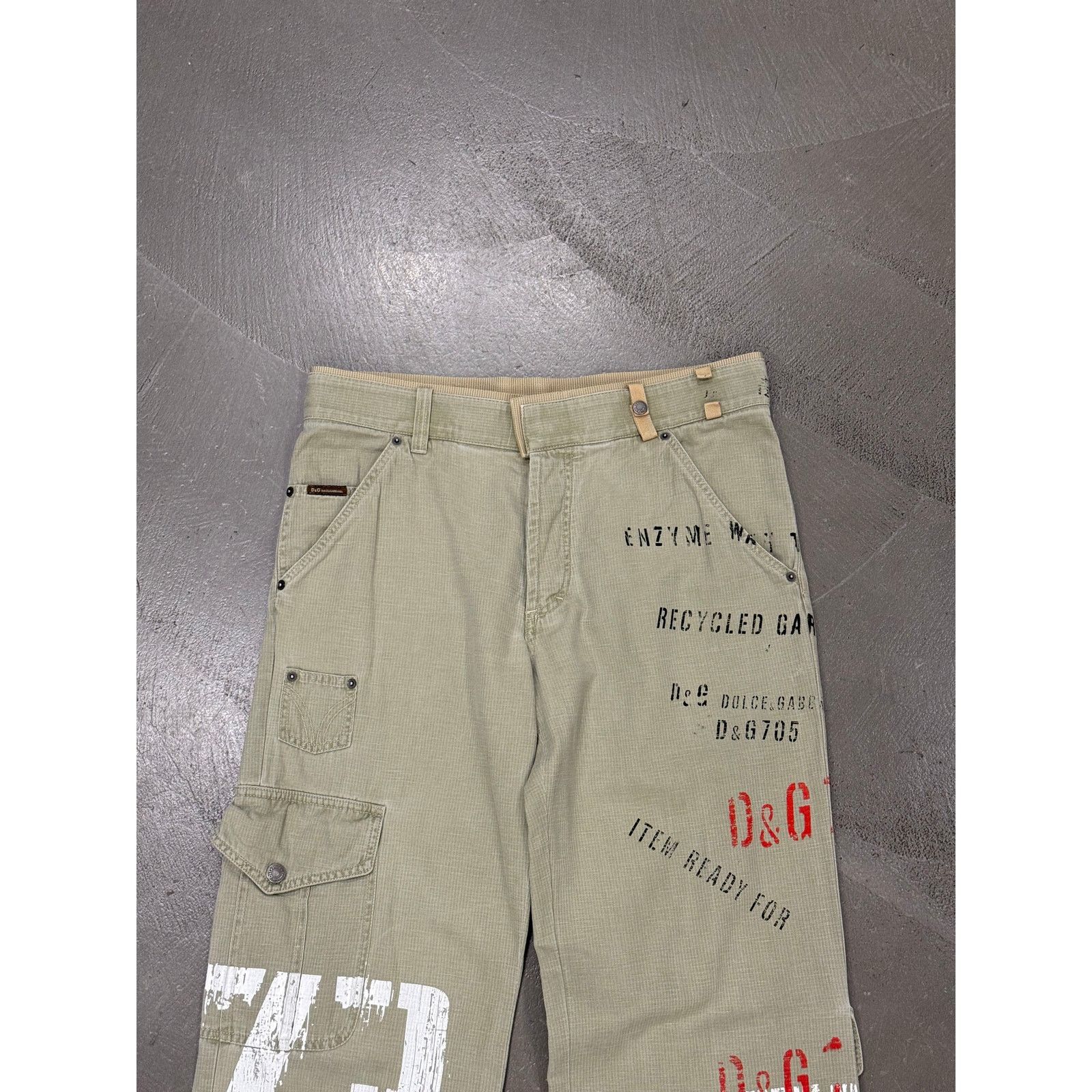 Dolce & Gabbana S/S 2005 Dolce & Gabbana “Recycled Garment” cargo pants Size US 36 / EU 52 - 6 Thumbnail