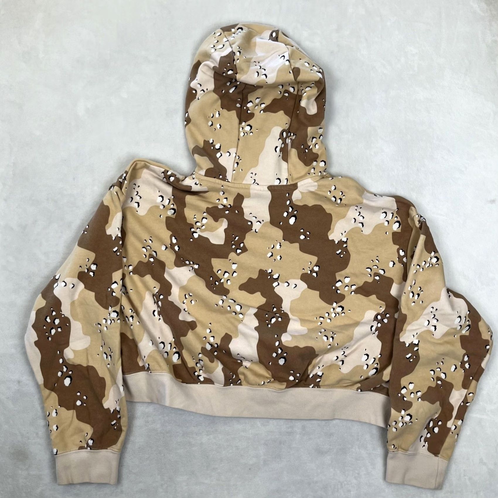 Nike Nike Hoodie Womens XL Beige Desert Camo Cropped Fleece Pullover Hoodie Crew Neck Relaxed Oversized Casual Logo Swoosh Mens? Womens Size XL / US 12-14 / IT 48-50 - 7 Thumbnail