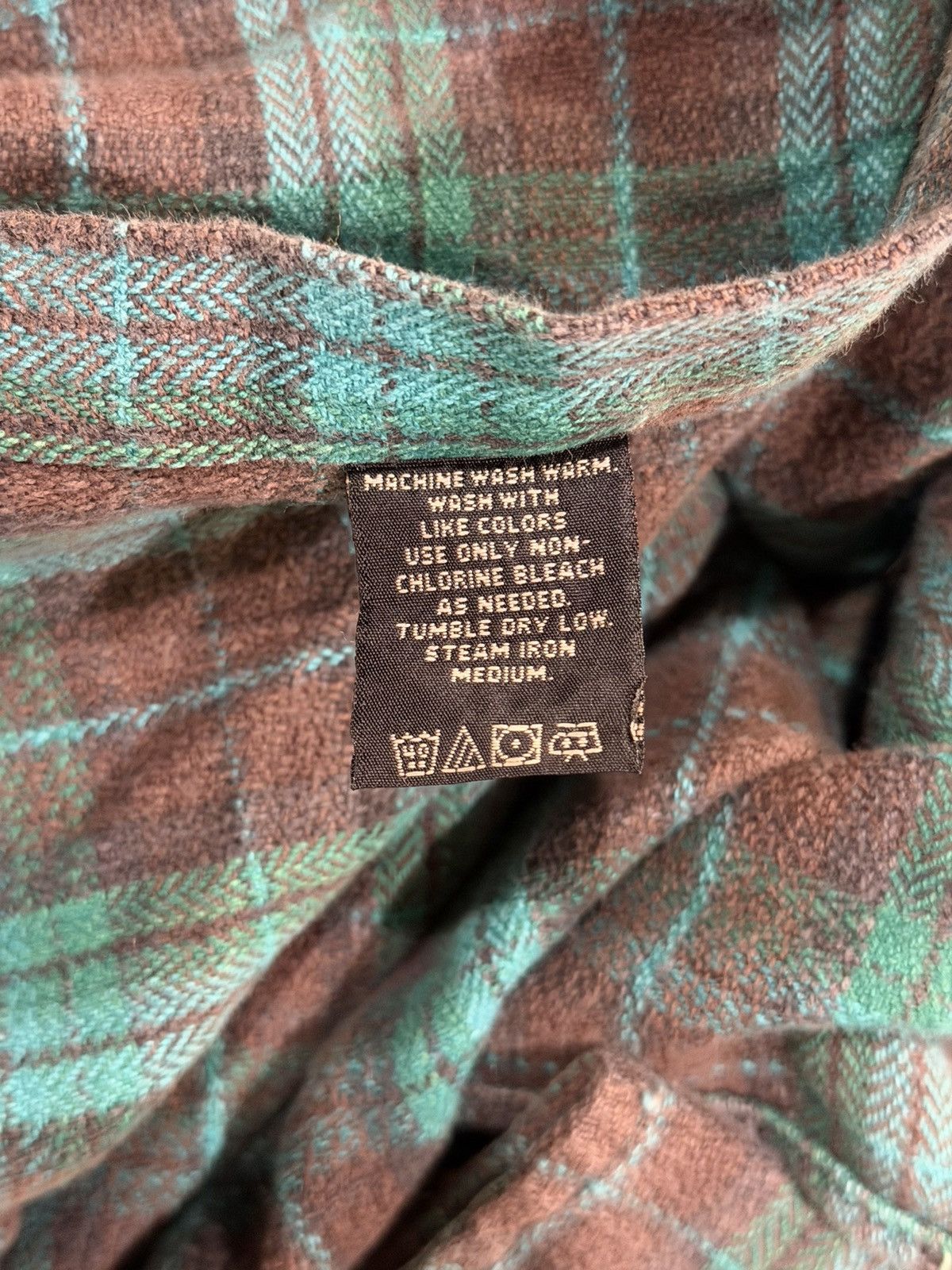 RRL Ralph Lauren RRL Ralph Lauren Vintage 90s Green/Brown Check Flannel Shirt Size US L / EU 52-54 / 3 - 17 Thumbnail
